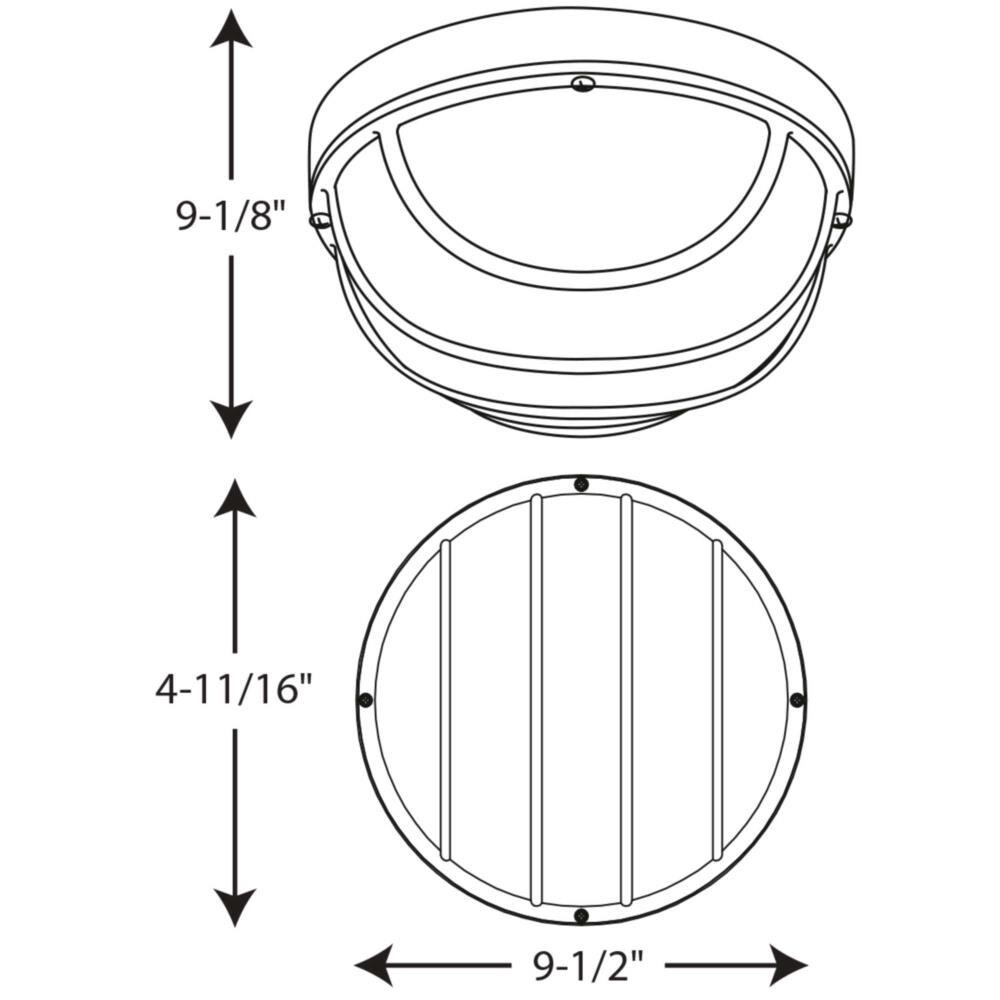 Progress Lighting Bulkheads 1-Light LED Wall/Ceiling Bulkhead, Aluminum, Black, Cage Design Shade