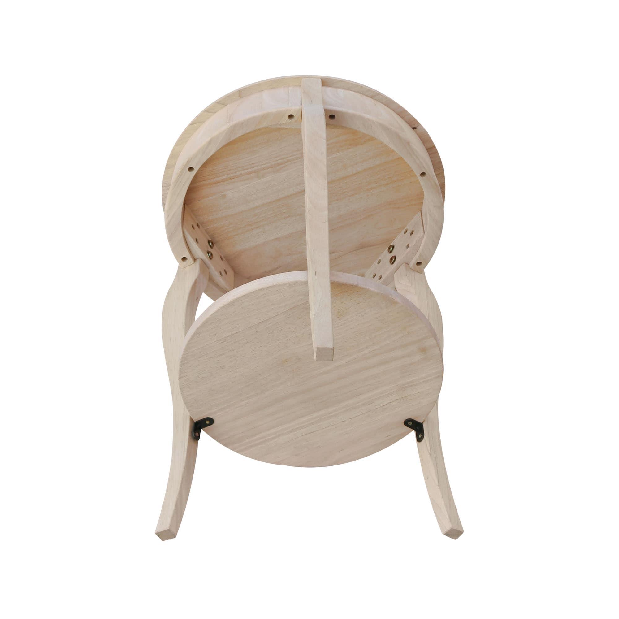 Cambria Solid Wood End Table Unfinished - International Concepts: Transitional Farmhouse Accent, Spot Clean