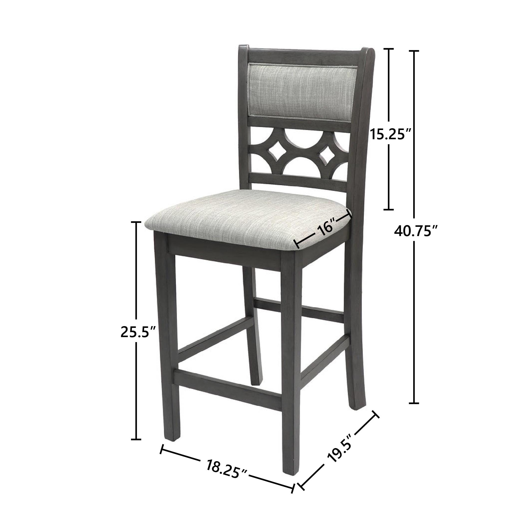 New Classic Furniture Mitchell 5-Piece Transitional Wood Counter Set in Gray