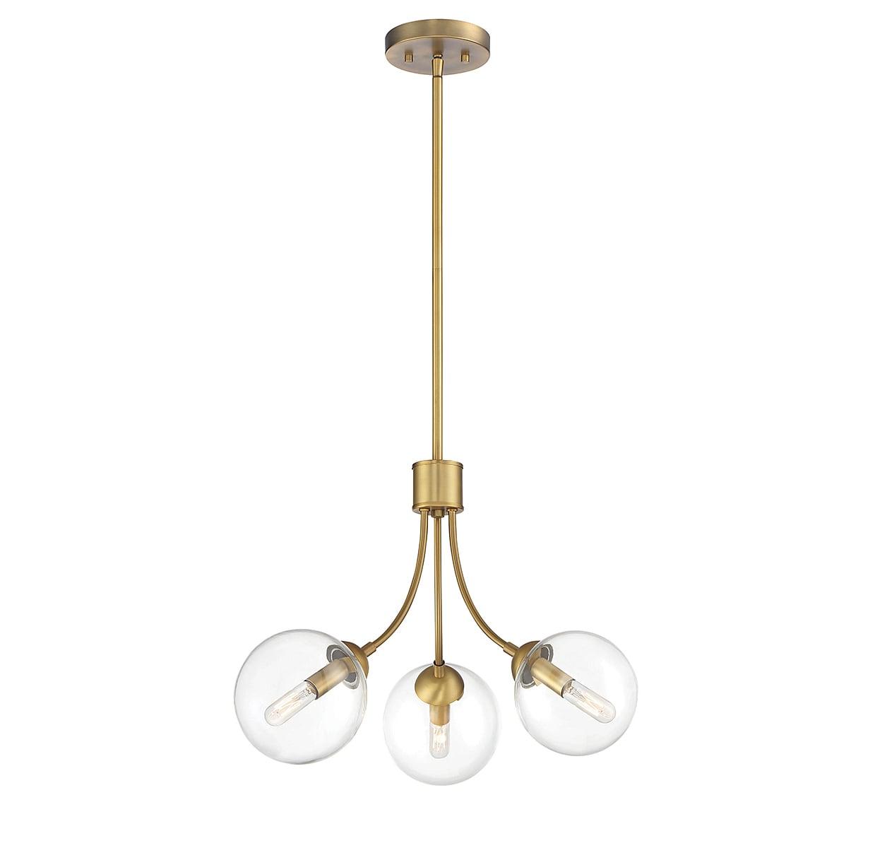 Moonrise 3 Light Metal Dimmable Globe Chandelier