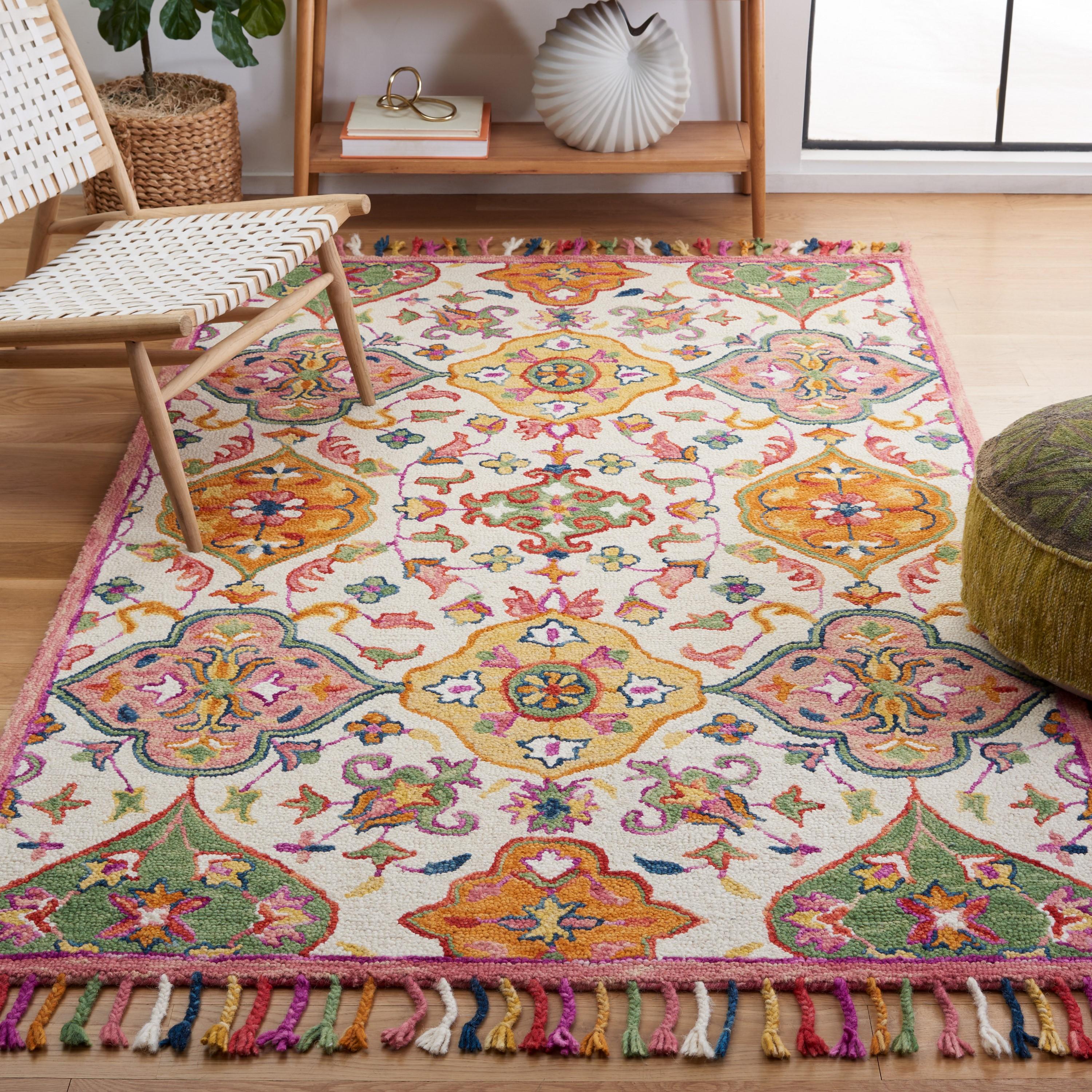 Blossom BLM456 Hand Tufted Area Rug - Ivory/Multi - 3'x5' - Safavieh.