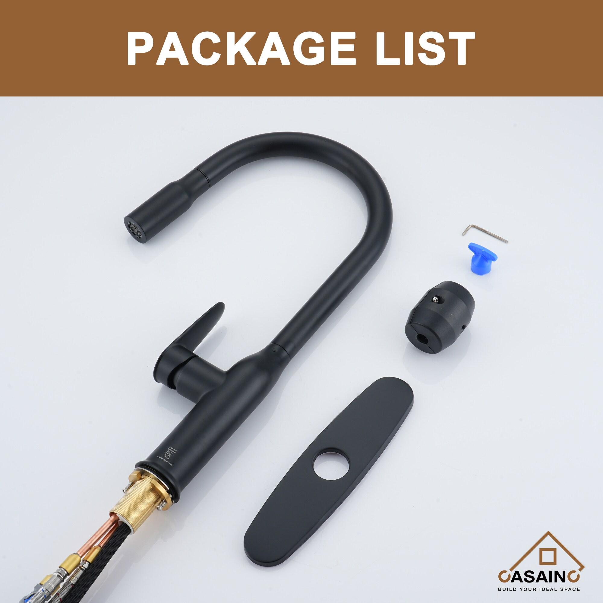 CASAINC Single-Handle Pull-Down Kitchen Faucet Single Hole Faucet