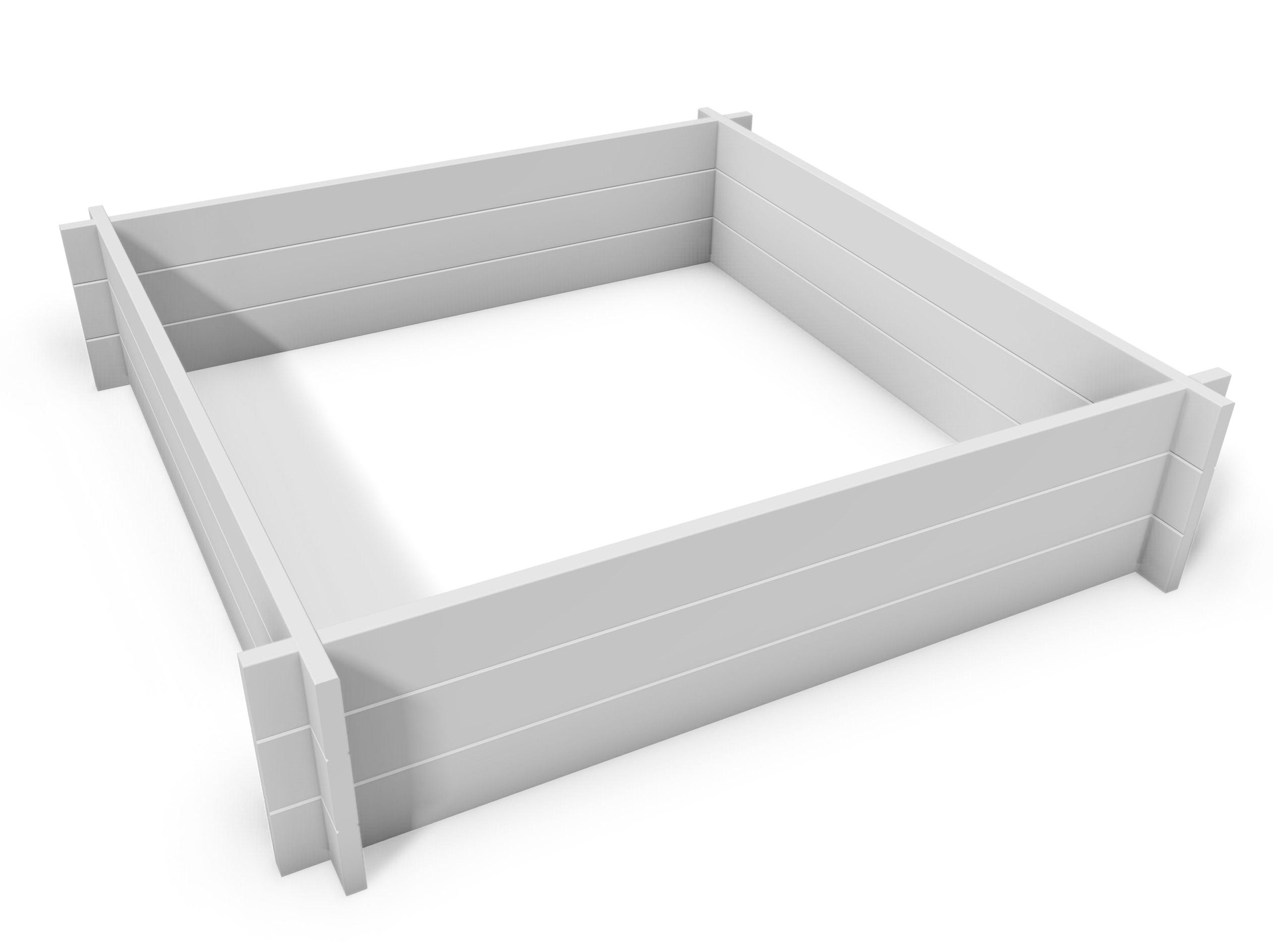 Classic White Vinyl 48" x 48" Raised Garden Bed with Grid