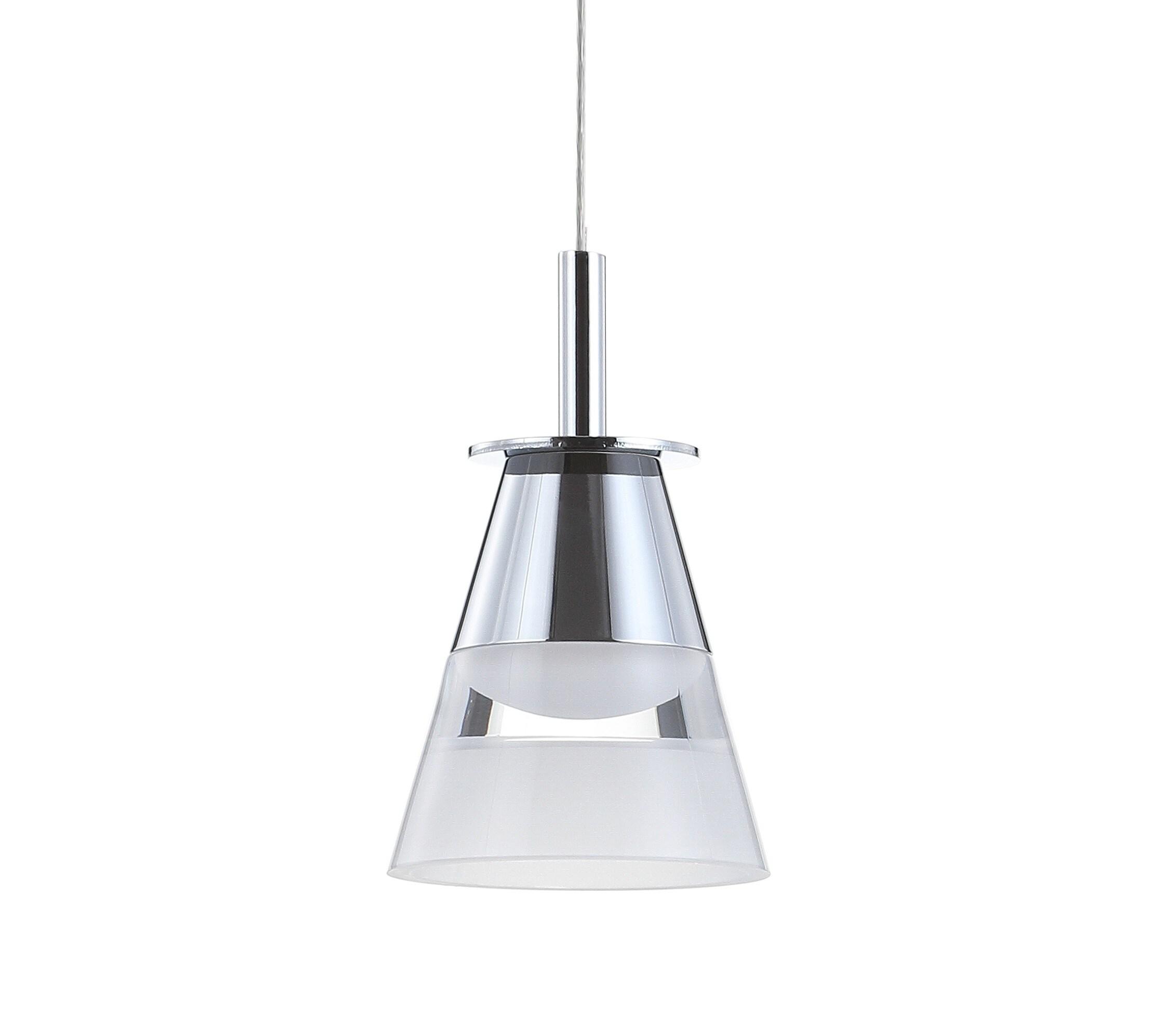 JONATHAN  Y Alain 5" Adjustable Cascading Metal Integrated Cluster Glam Chrome/White Transitional Cone Integrated LED Mini Hanging Pendant light