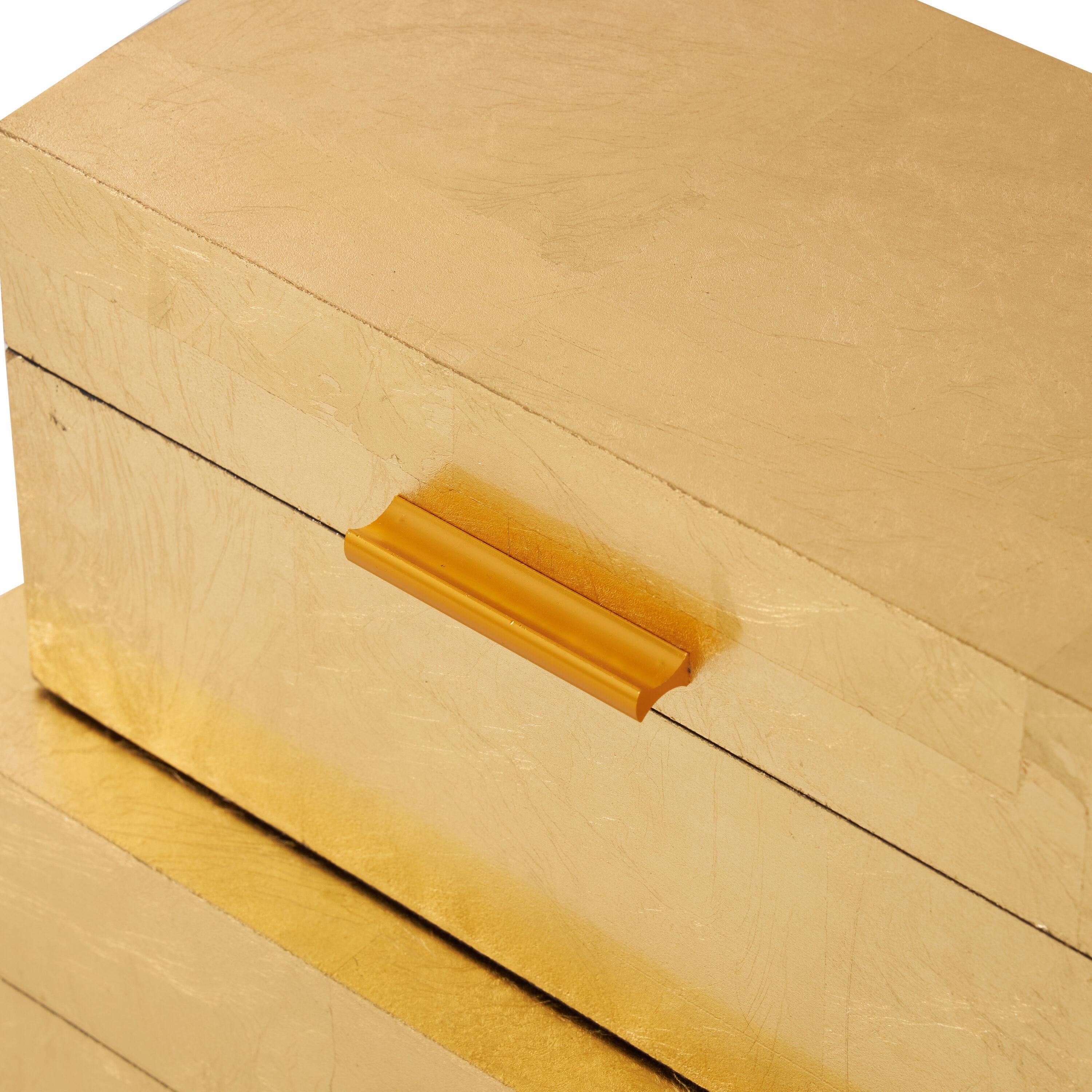 CosmoLiving by Cosmopolitan Wooden Decorative Box with Textured Foiled Exterior Set