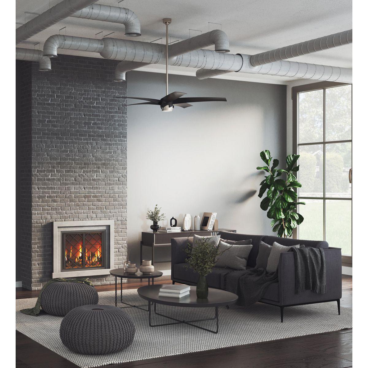 P250108-009-30-Progress Lighting-Insigna - 6 Blade Ceiling Fan with Light Kit In Contemporary Style-14.75 Inches Tall and 72 Inches Wide-Brushed