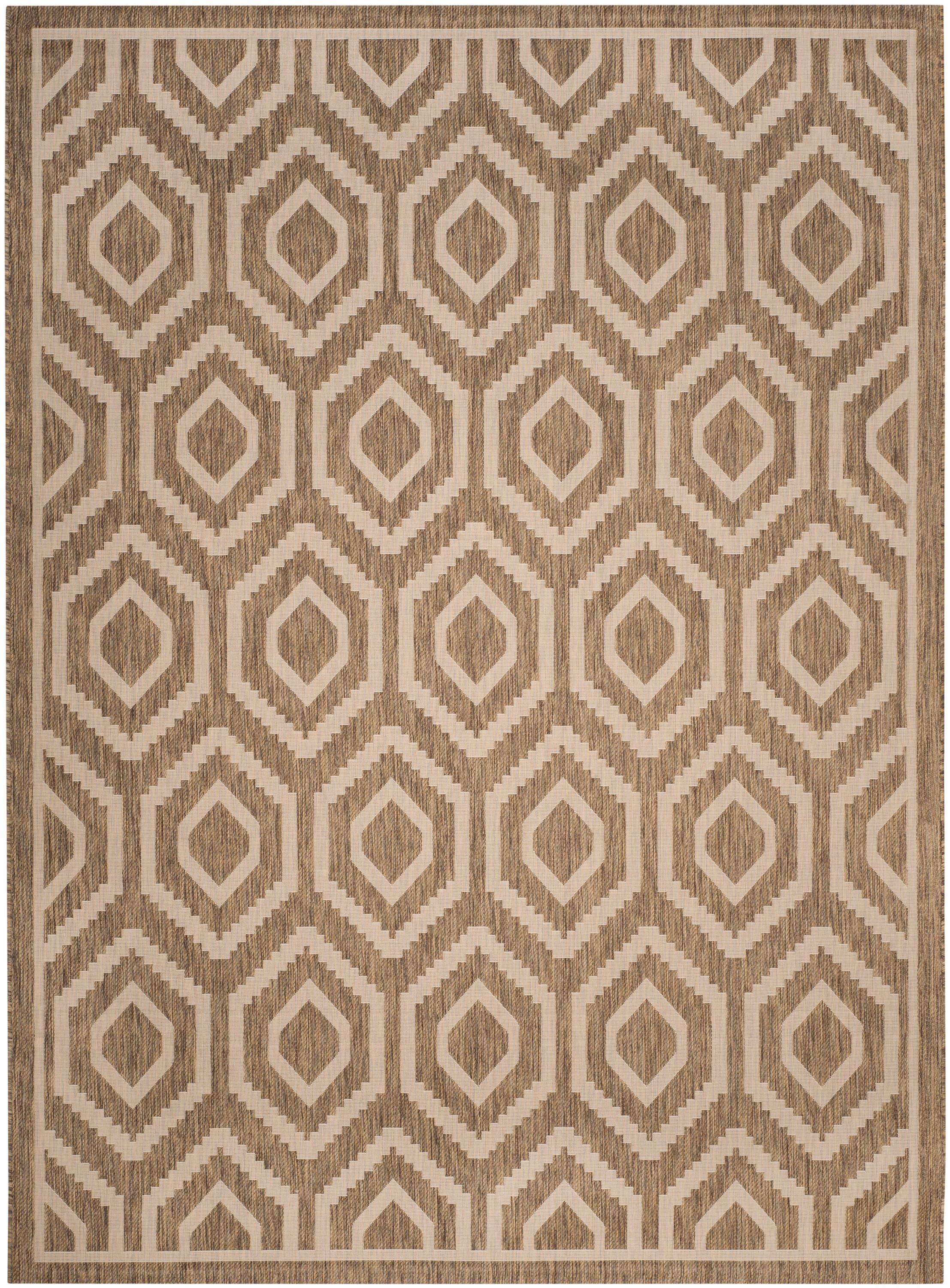 Safavieh Courtyard Amelia Geometric Indoor/Outdoor Area Rug, 9' x 12', Brown/Bone