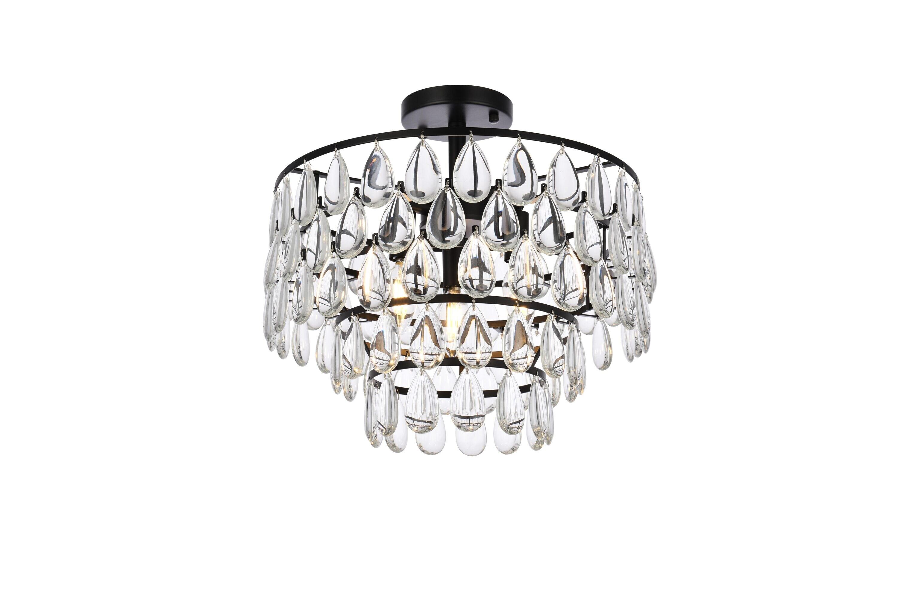 Elegant Lighting Mila 16 inch flush mount in black