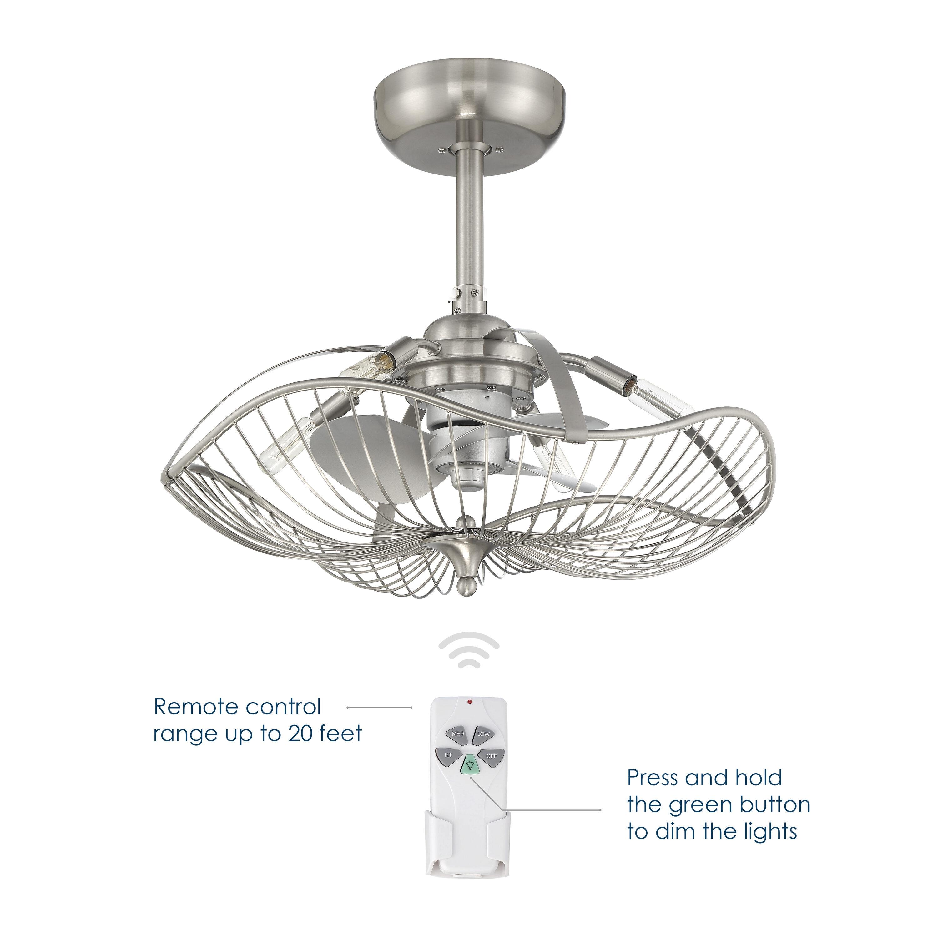 House of Hampton® 22" Akoni 3 - Blade Ceiling Fan with Light Kit Included