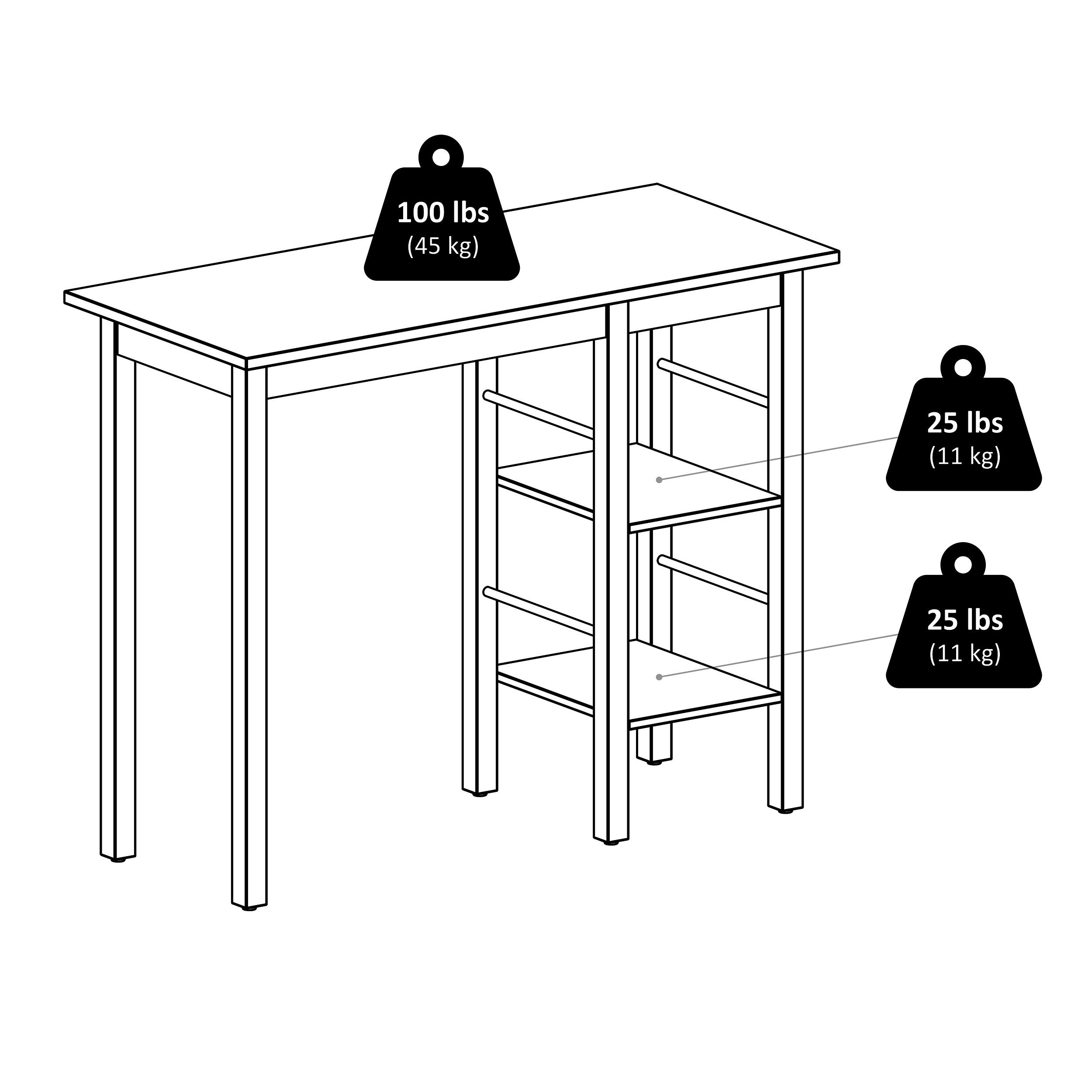 Dining Table Walnut - Winsome: Counter Height, Storage Base, Seats 4, Hardwood