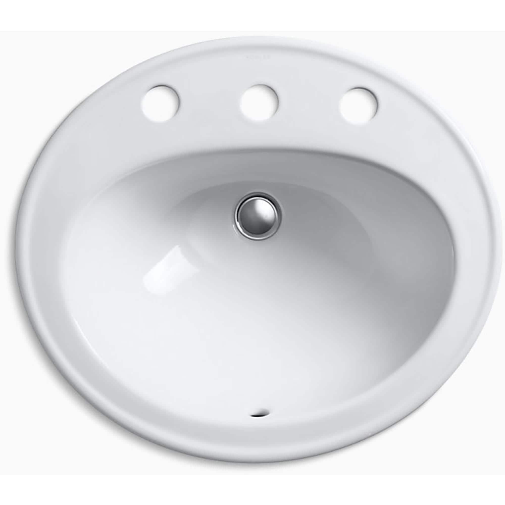 Pennington Ceramic Oval Drop-In Bathroom Sink with Overflow