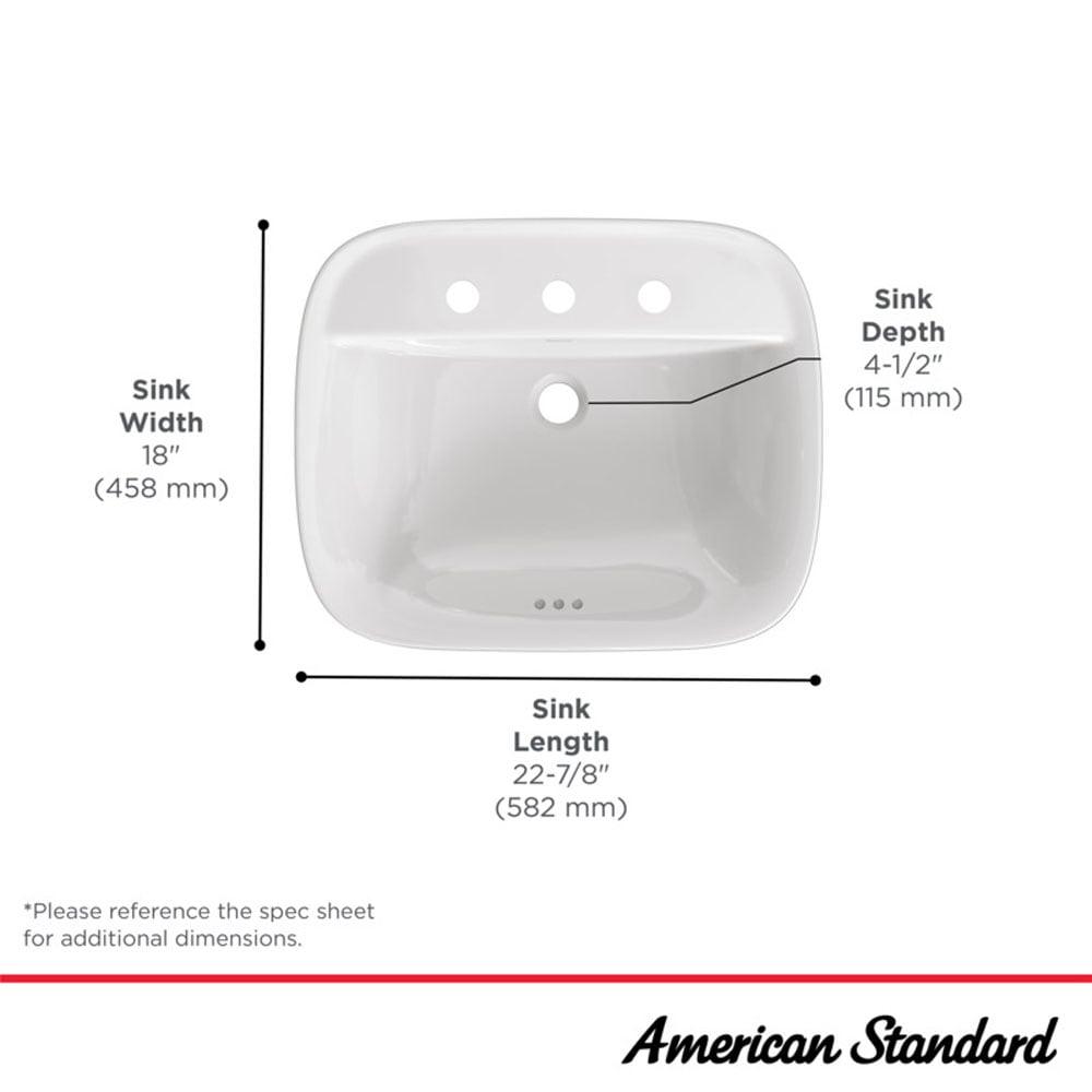 American Standard Aspirations 18'' Vitreous China Rectangular Bathroom Sink with Faucet and Overflow
