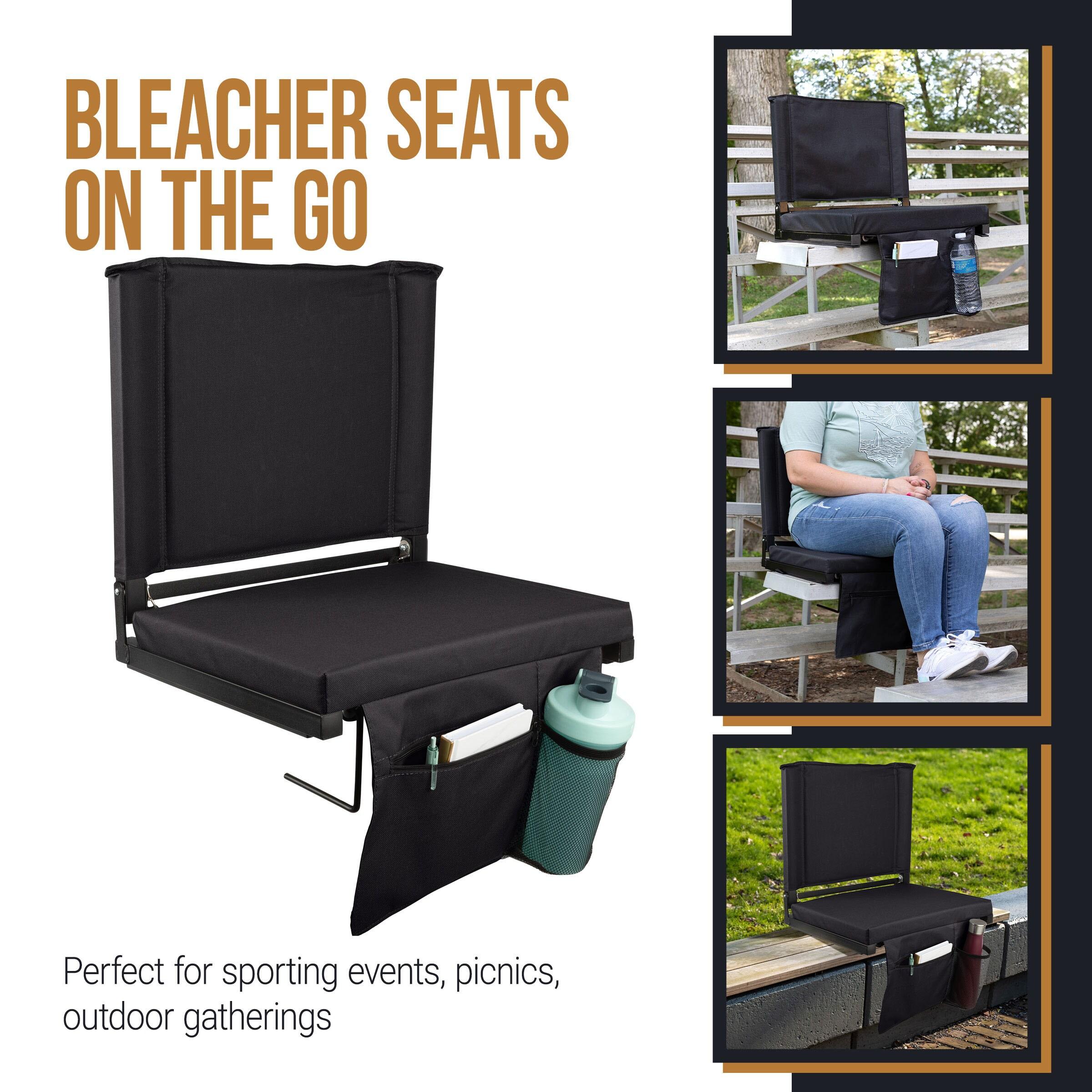 Home-Complete Bleacher Seat Stadium Cushion, Black