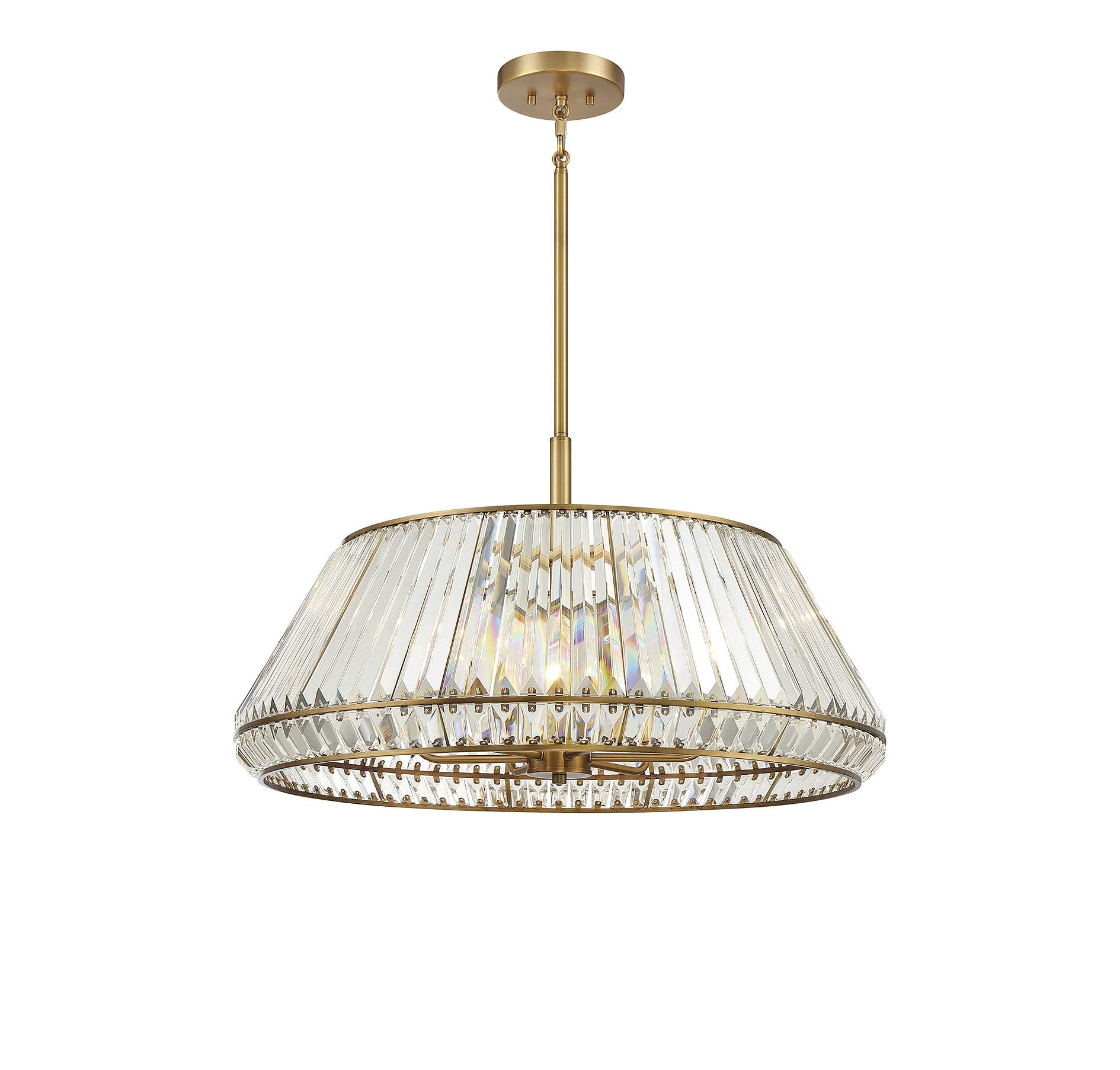 Pyramid 6-Light Pendant in Warm Brass