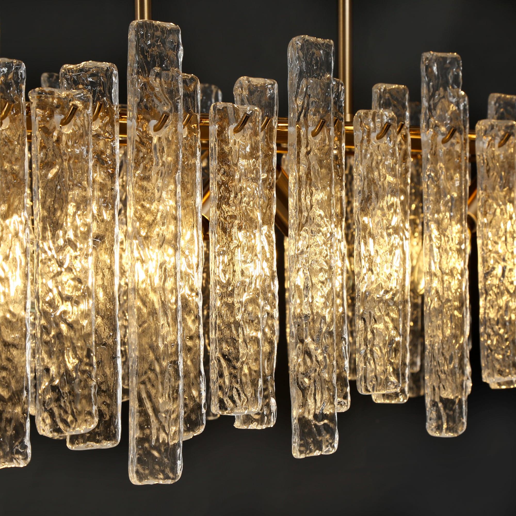 LNC Modern 6-Light 39" W. Glass Island Chandelier for Kitchen Island Dining Room - 39" W x 9.8" H x 9.9" D