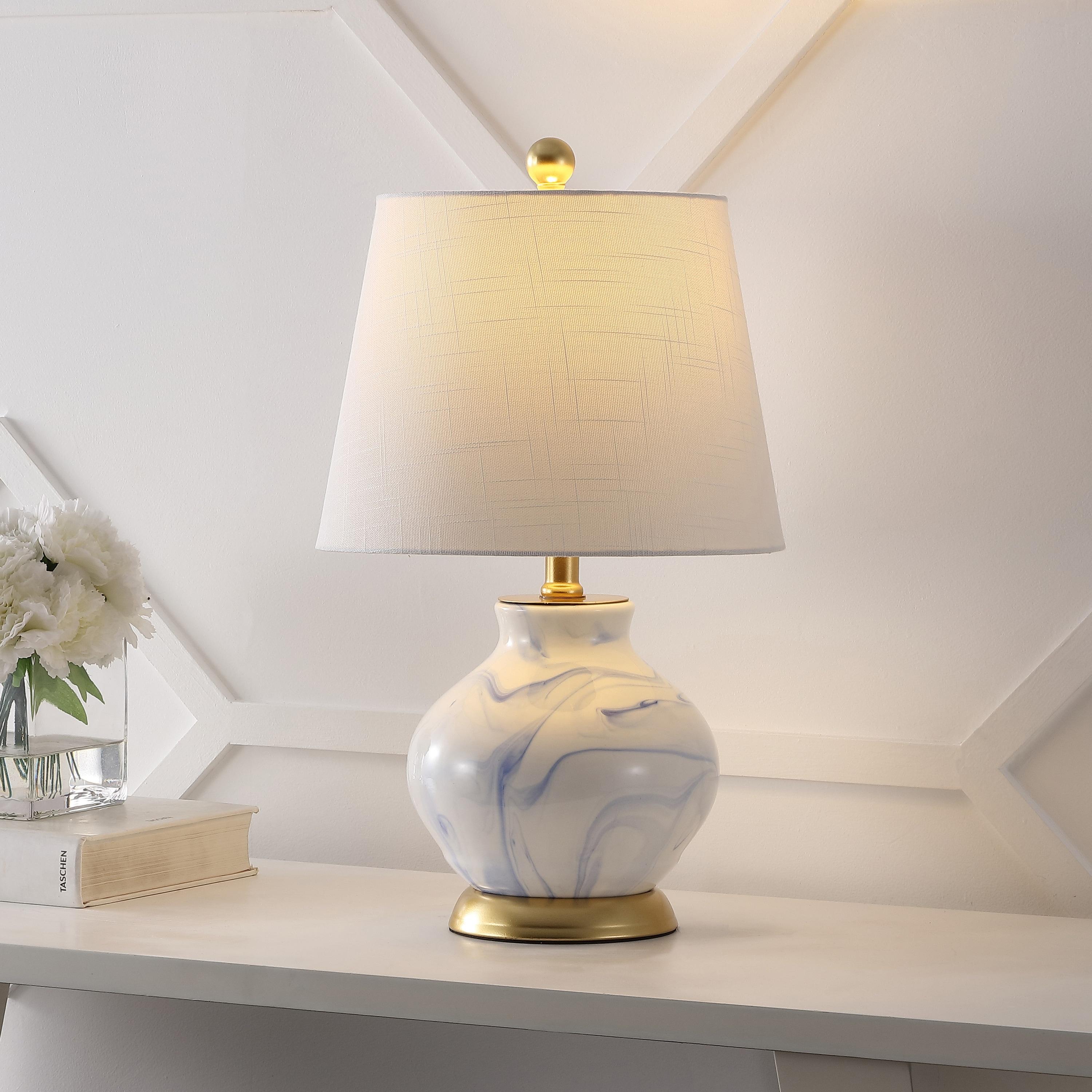 Jonathan Y Holly Marbleized Ceramic Led Table Lamp