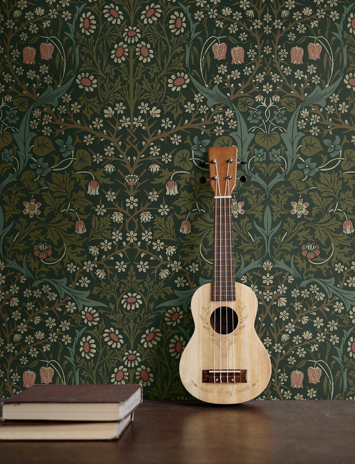 NextWall Greenery Victorian Garden Floral Peel and Stick Wallpaper