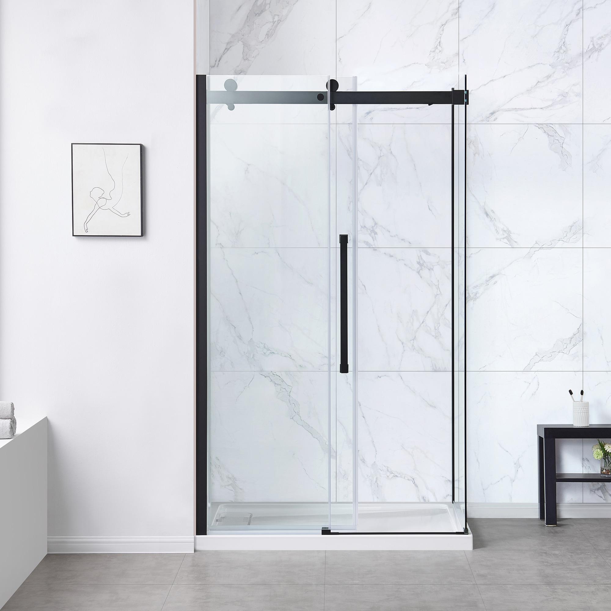 OVE Decors Bel Soft Close Stainless Steel 3-Piece 32-in x 48-in x 81-in Base/Door Corner Shower Kit