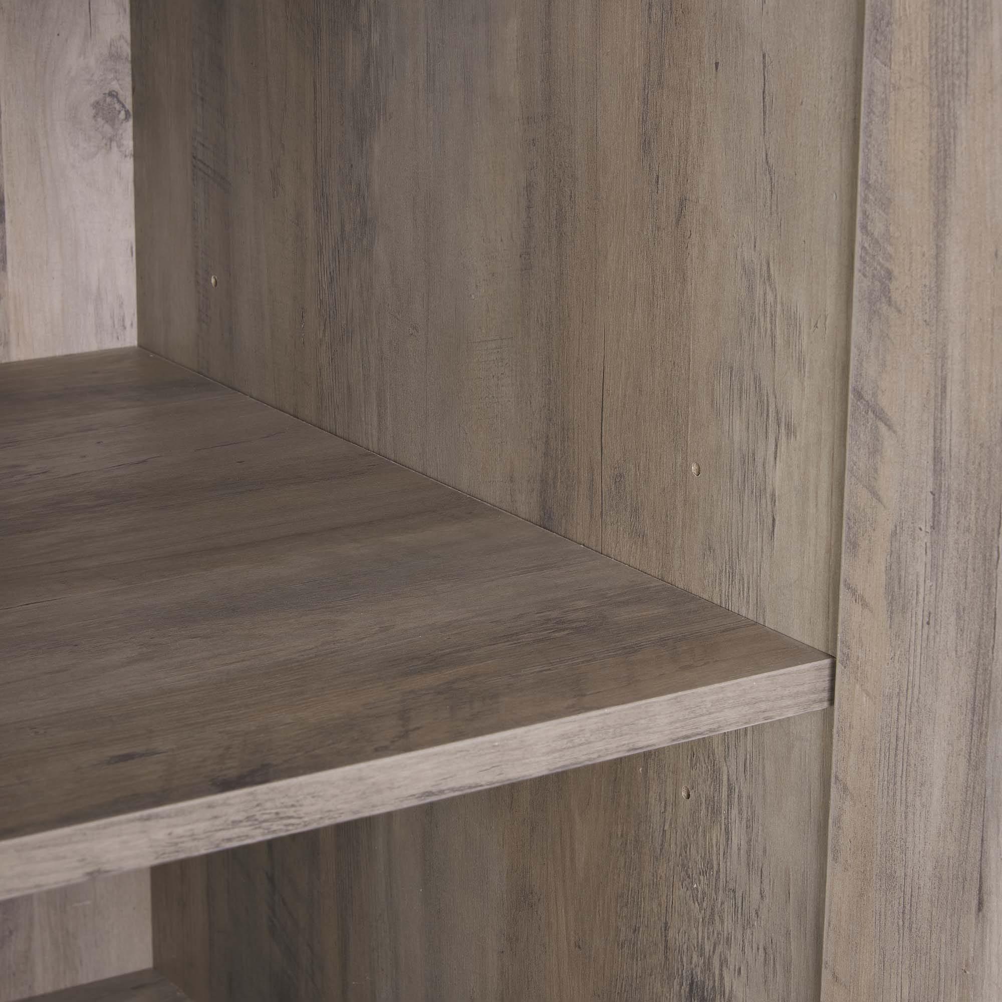 Manhattan Comfort Set of 3 Lee 2 Door and 2 Drawer Wardrobe Closets Rustic Gray: Modern MDF Storage, Metal Hardware, 12 Shelves