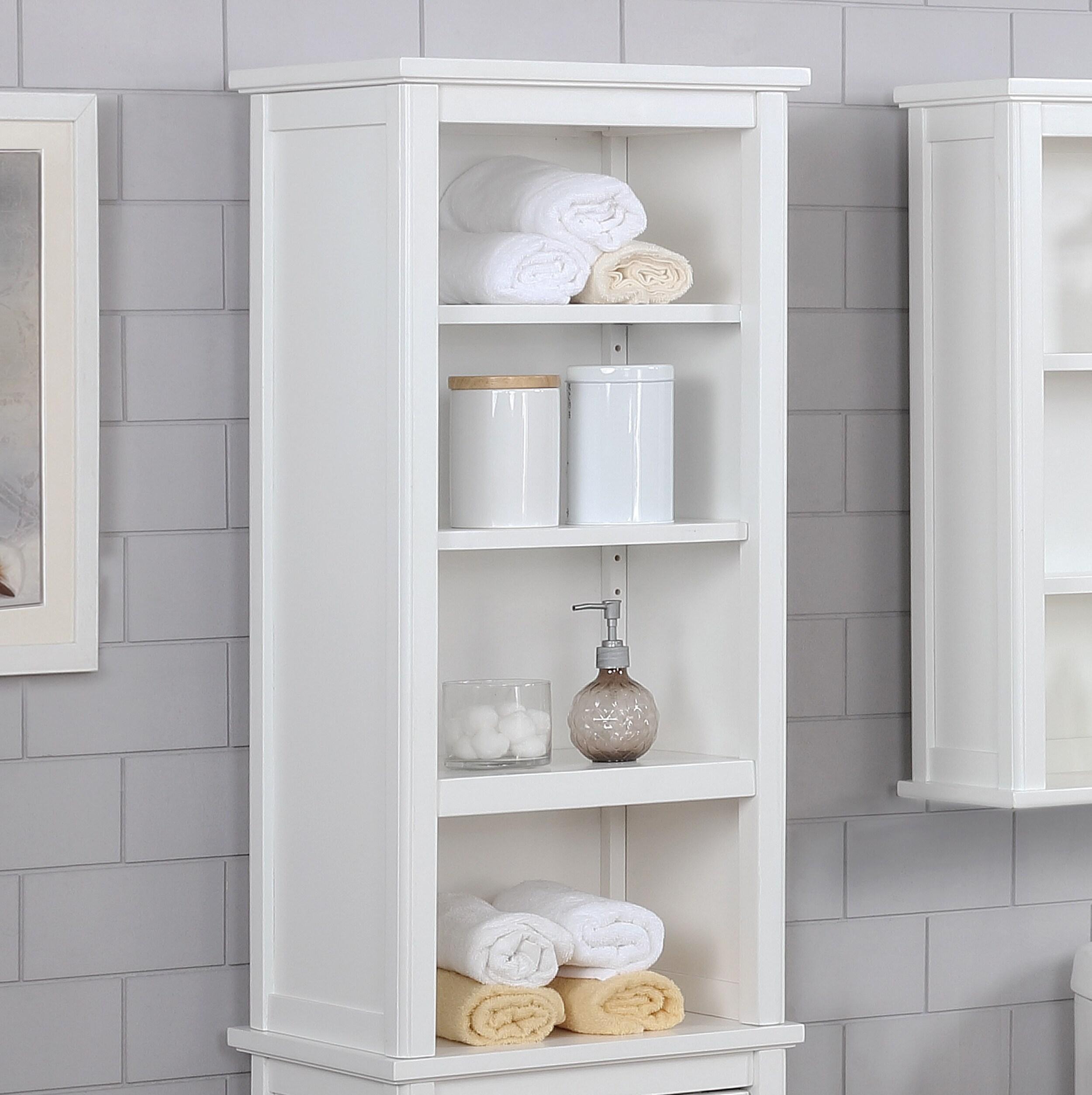 Shelving Hutch Dorset - Alaterre Furniture: Painted Hardwood Bathroom Cabinet, Adjustable Shelves, 36"H x 17"W