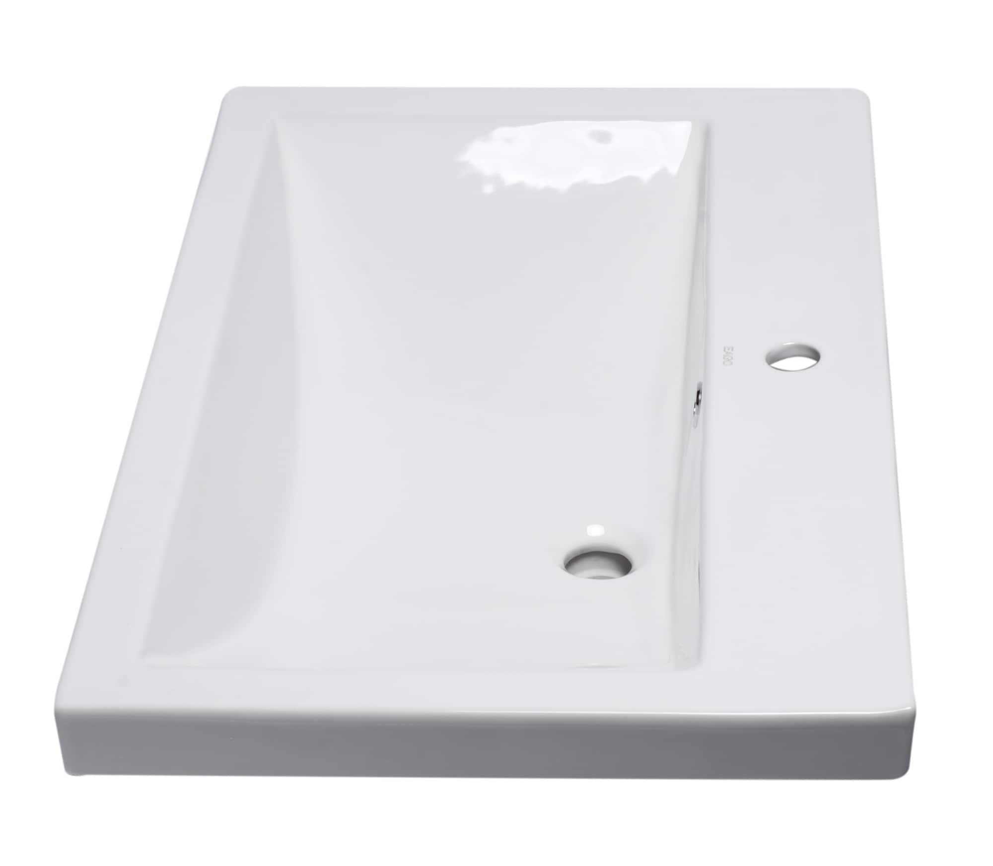 31.5'' L Drop-In Single Bowl Ceramic Kitchen Sink