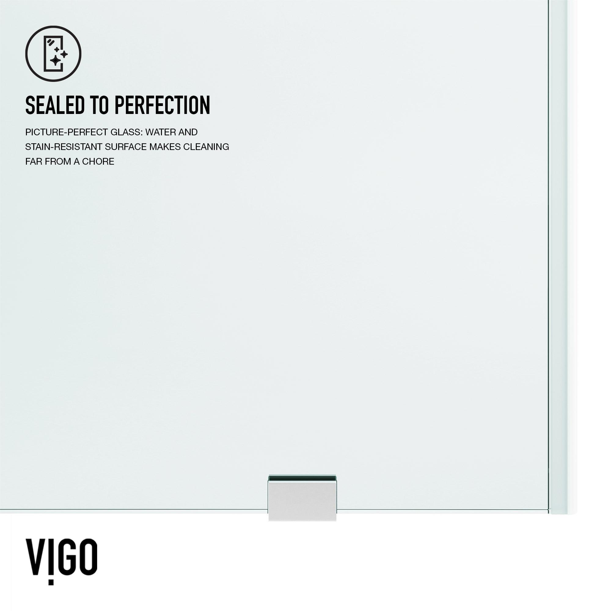 Elan 56-60" W x 74" H Sliding Frameless Shower Door with 3/8" Clear Glass