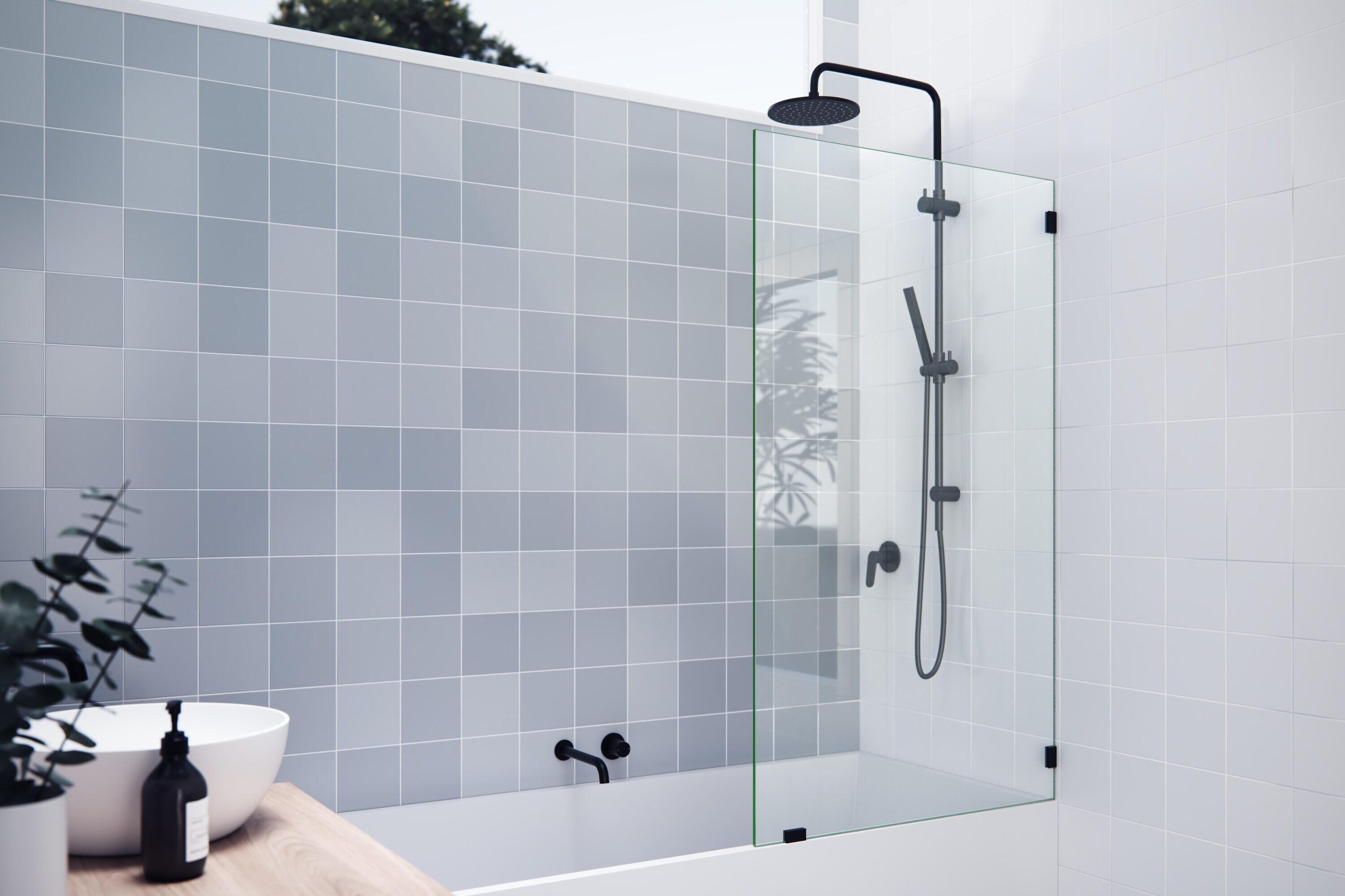 Vela 34 in. x 58.25 in. Frameless Single Fixed Bath Panel