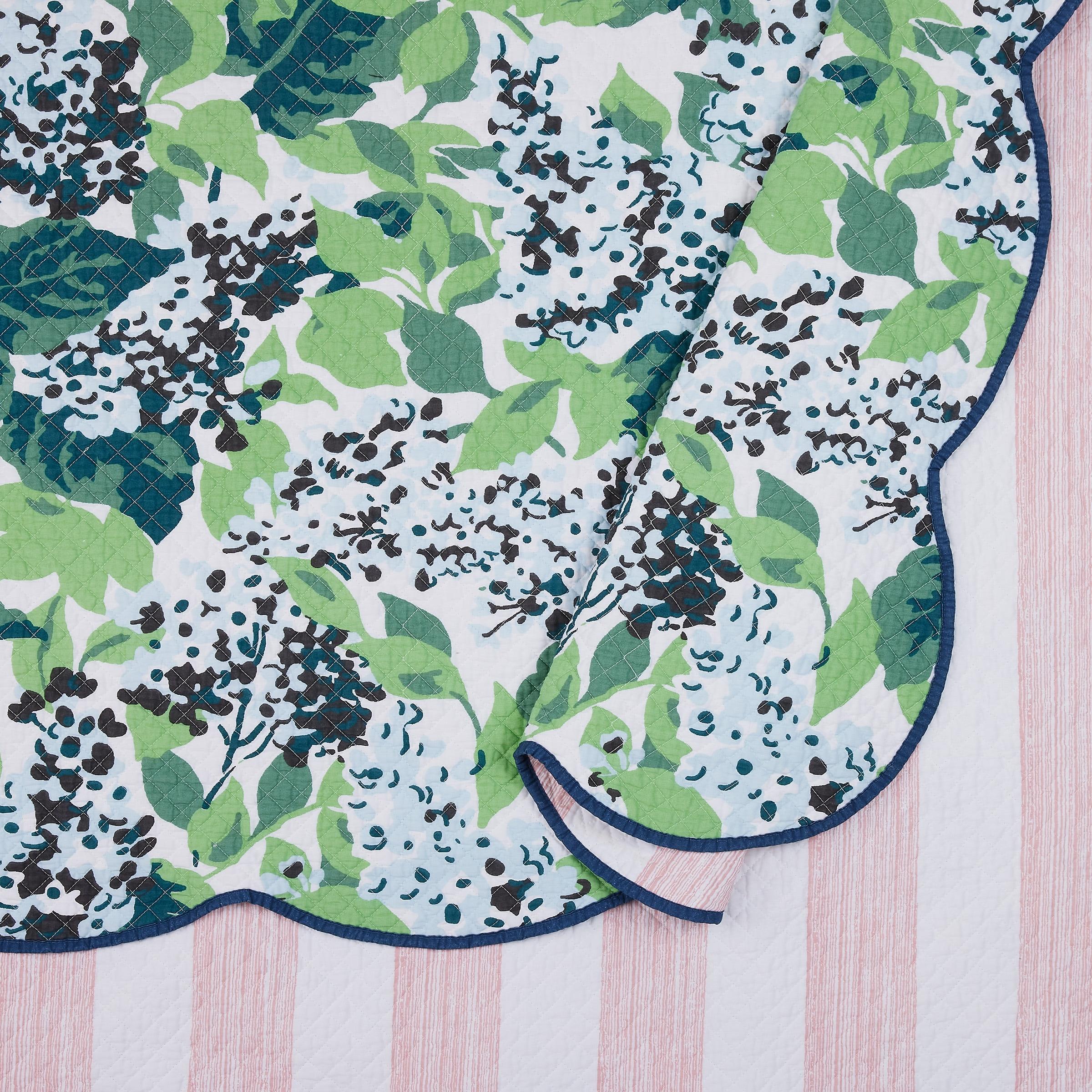 3pc King Sag Harbor Summer Quilt Set - Madcap Cottage for Makers Collective: Cotton Bedding, Botanical Pattern, Includes Shams