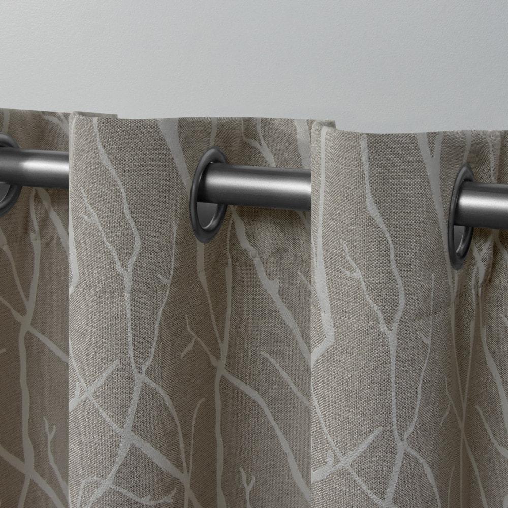 Set of 2 (63"x52") Forest Hill Woven Blackout Grommet Top Window Curtain Panel Gray/Cream - Exclusive Home