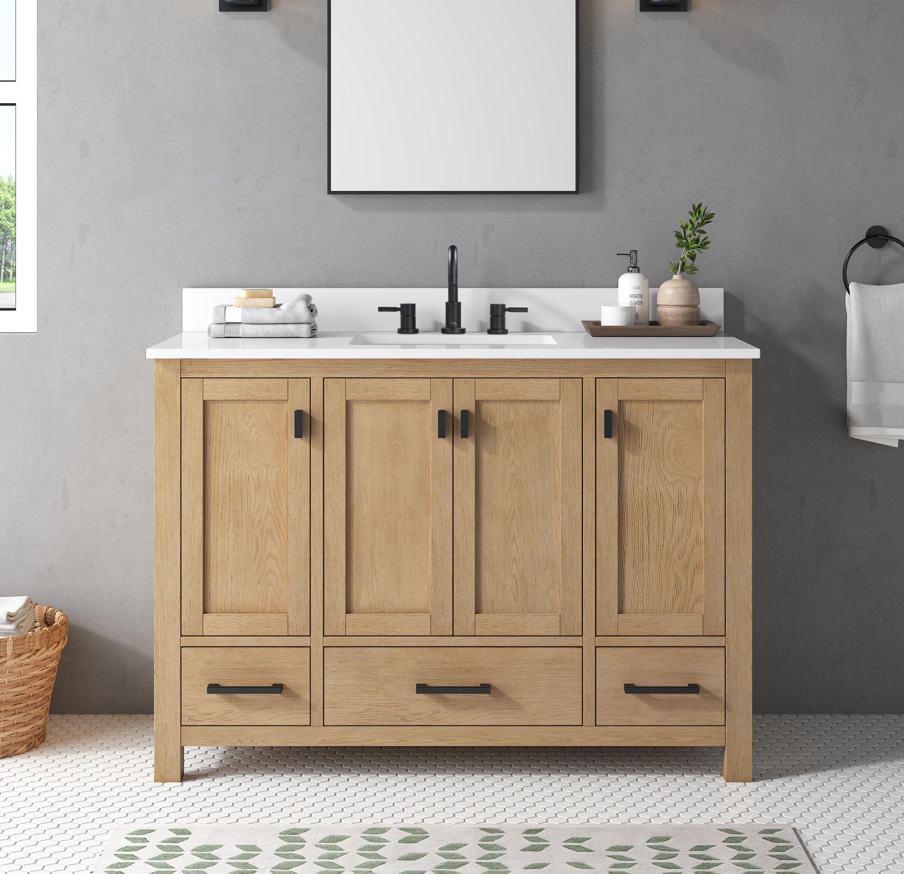 Modero 48" Brushed Oak Single Bathroom Vanity Base