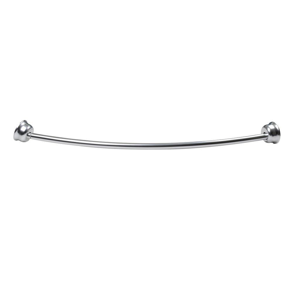 Utopia Alley Utopia Alley Rustproof Fixed Mount Single Curved Shower Rod, Aluminum, adjustable from 45" to 72" Wide