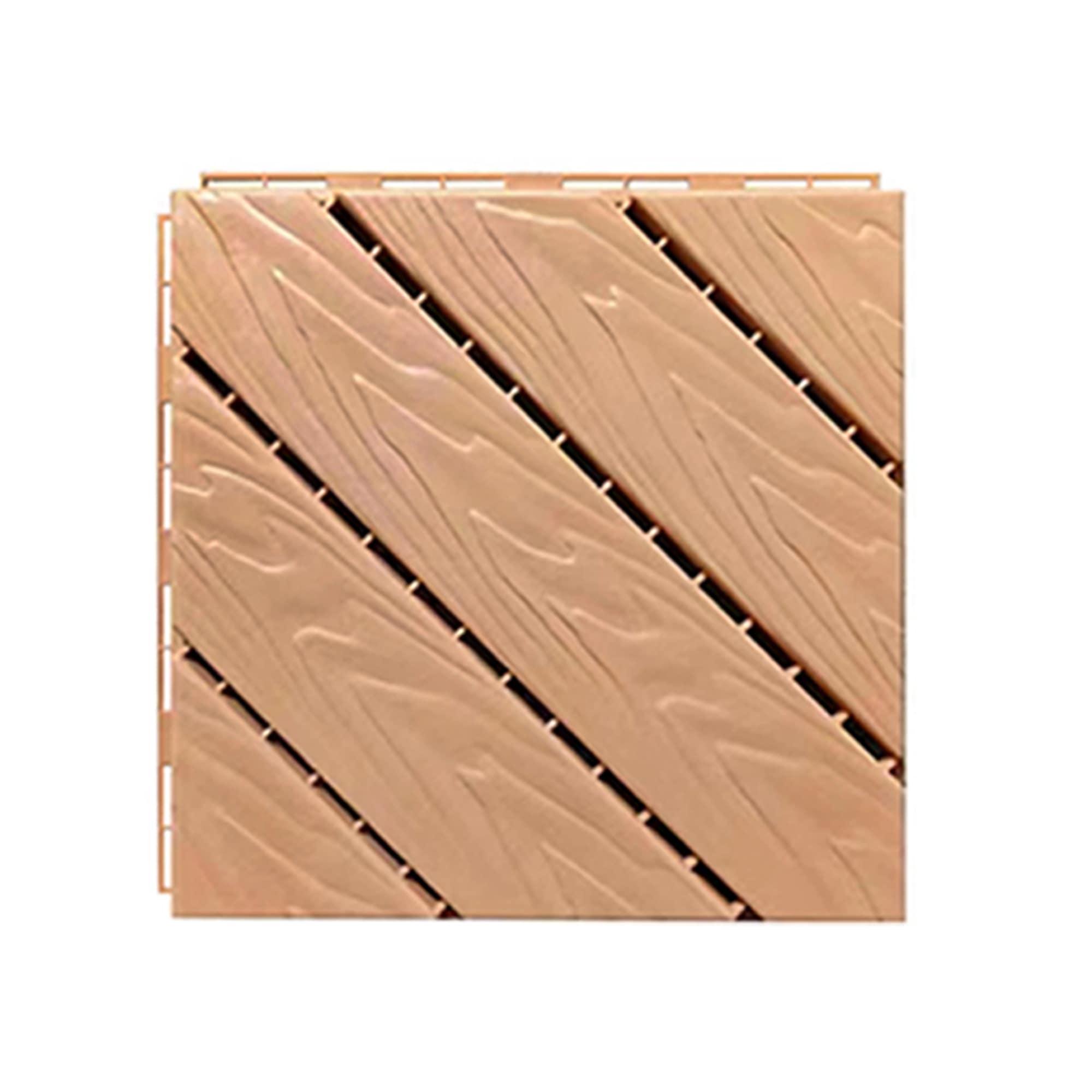 GROUPES Wood Plastic Composite Deck Tiles Set Of 35Pcs, Composite Decking Resist Rust, Water, Weather, Easy To DIY & Maintain, Indoor&Outdoor,Ideal For Patios, Balconies, Rooftops, Decks, 12X12in