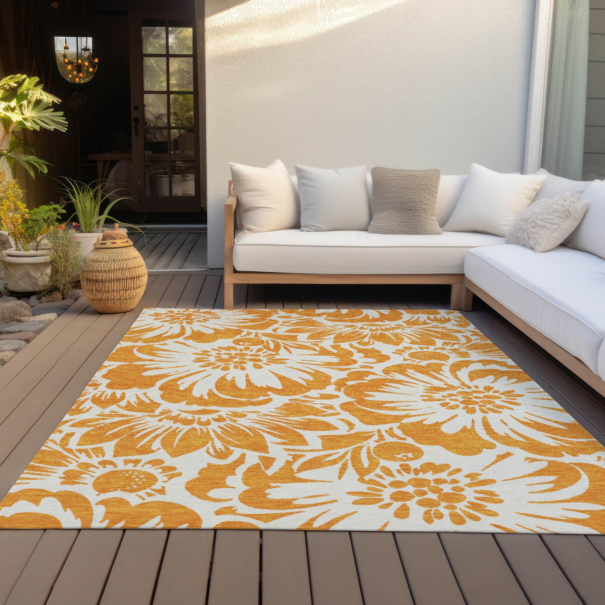 Addison Rugs Chantille ACN551 Orange 2'6" x 3'10" Indoor Outdoor Area Rug, Easy Clean, Machine Washable, Non Shedding, Bedroom, Living Room, Dining Room, Kitchen, Patio Rug