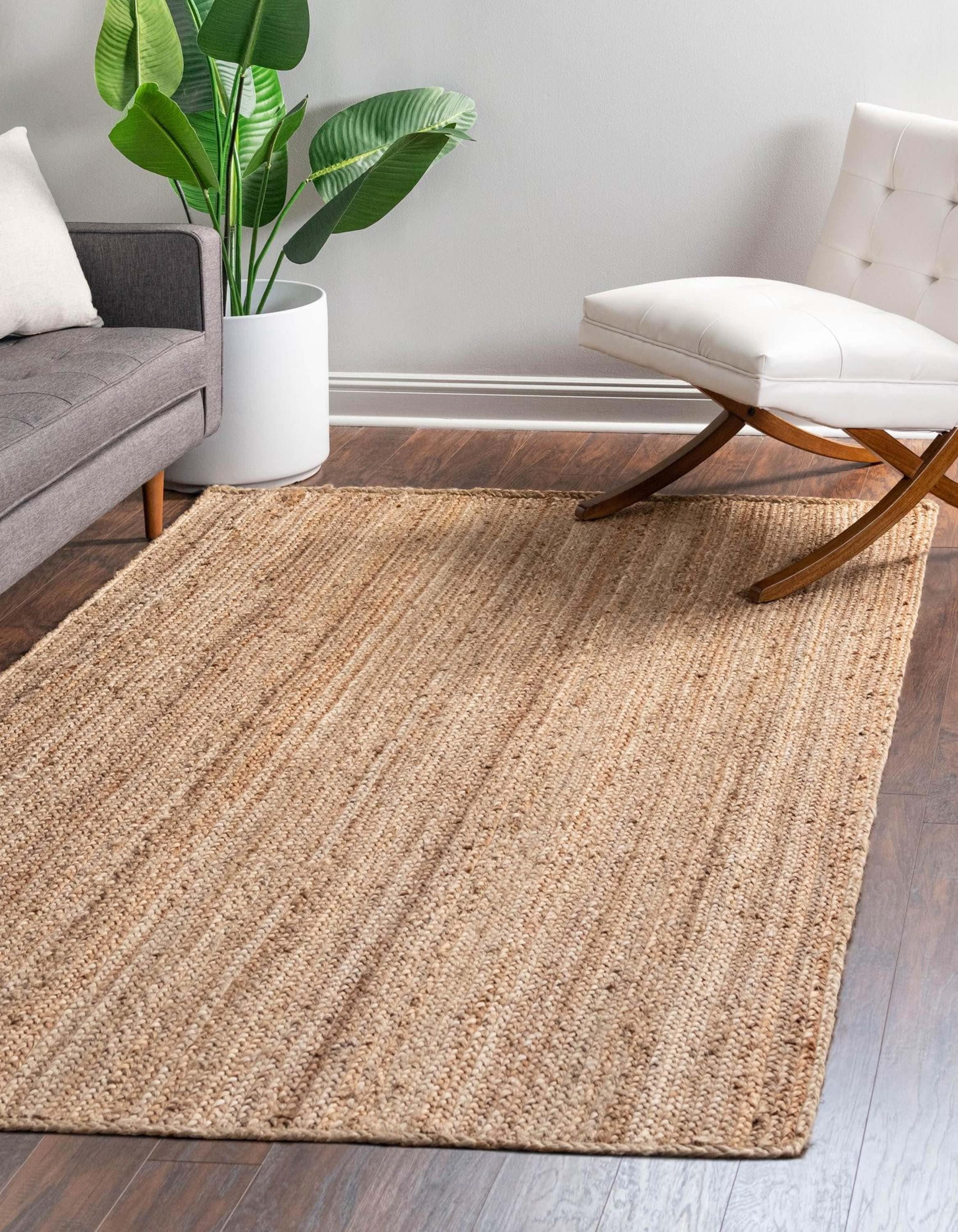 Unique Loom 10'x13' Braided Jute Dhaka Natural Indoor Area Rug