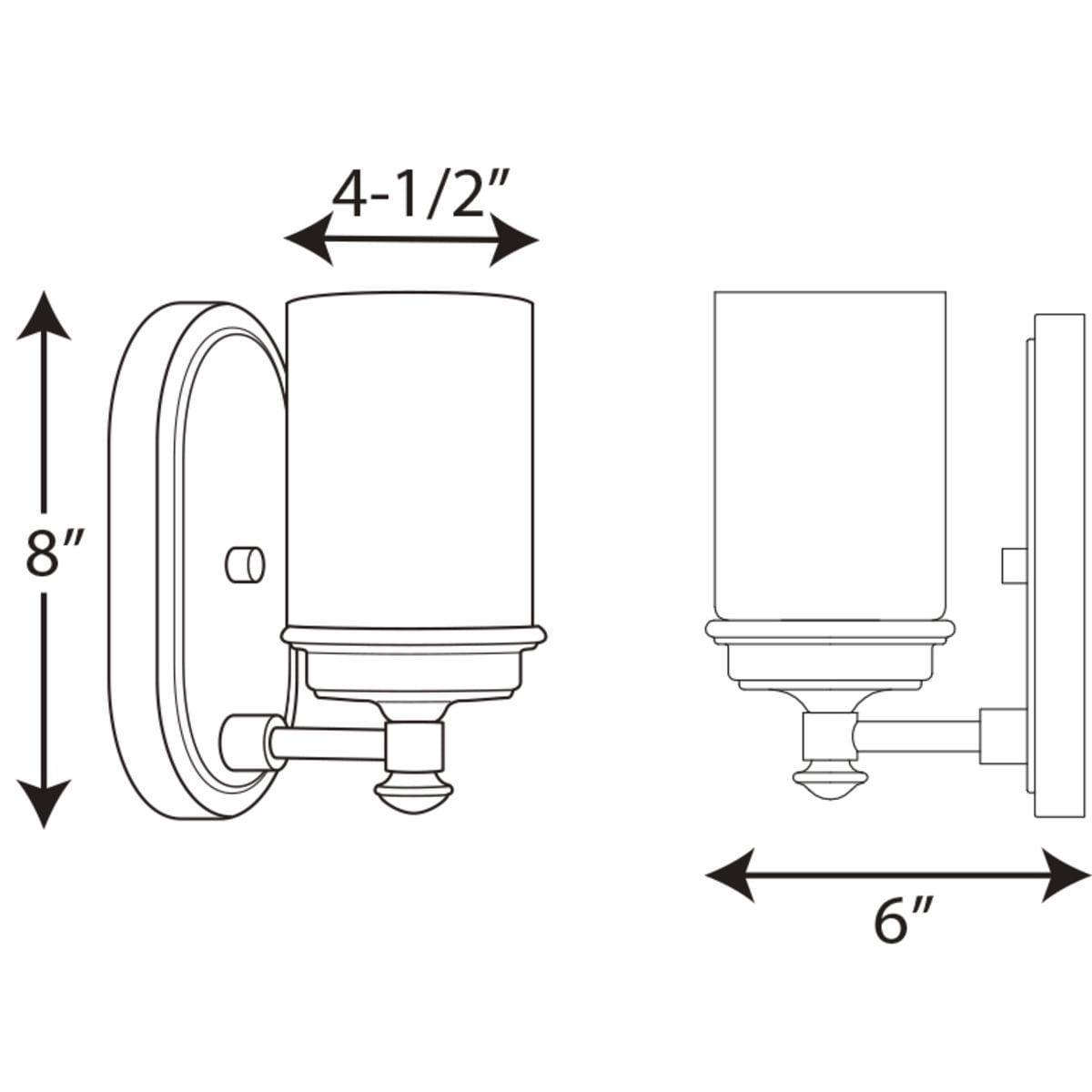 Progress Lighting Glide Collection 1-Light Wall Sconce, Brushed Nickel, Etched Opal Glass