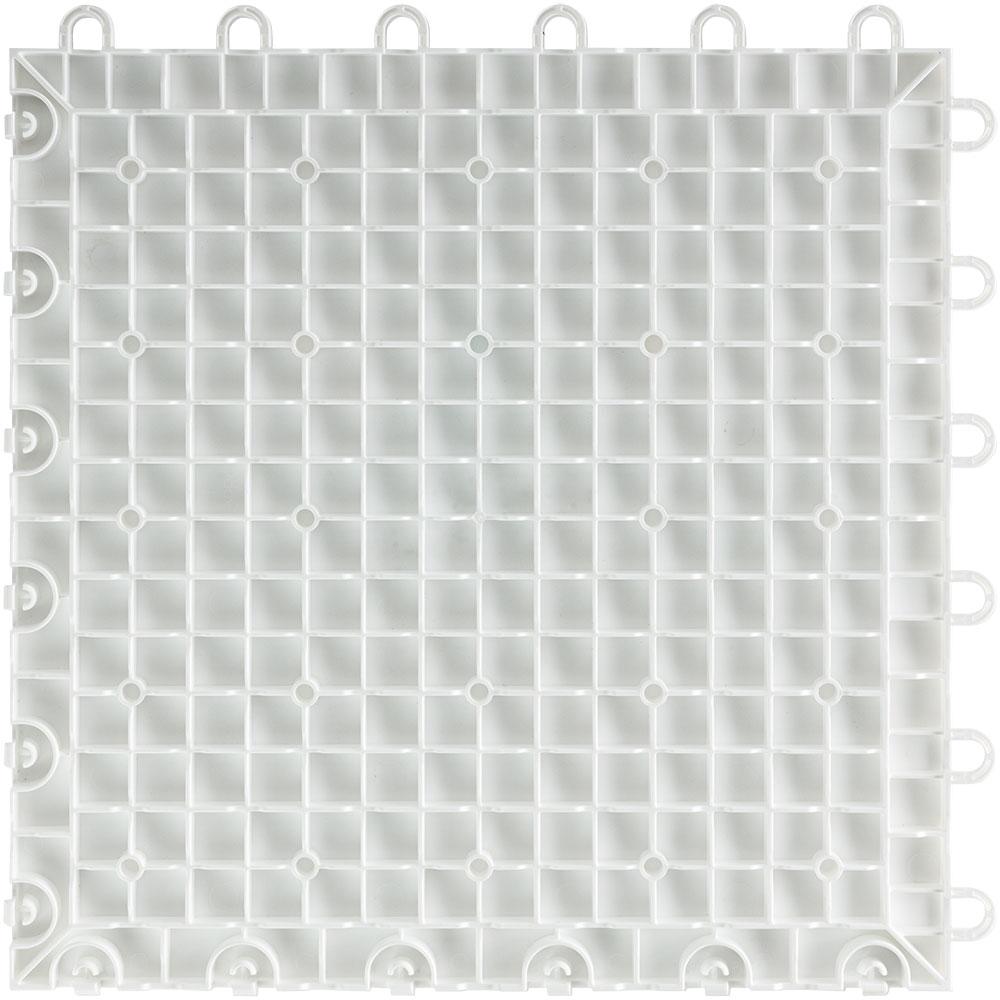 12 in. W x 12 in. L Artic White Diamondtrax Home Modular Polypropylene Flooring (10-Tile/Pack) (10 sq. ft.)