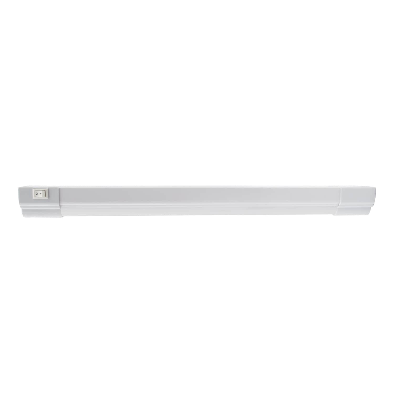 Maxxima 12 in. LED Under Cabinet Light, Linkable, 600 Lumens, 3000K Warm White, White, On/Off Switch