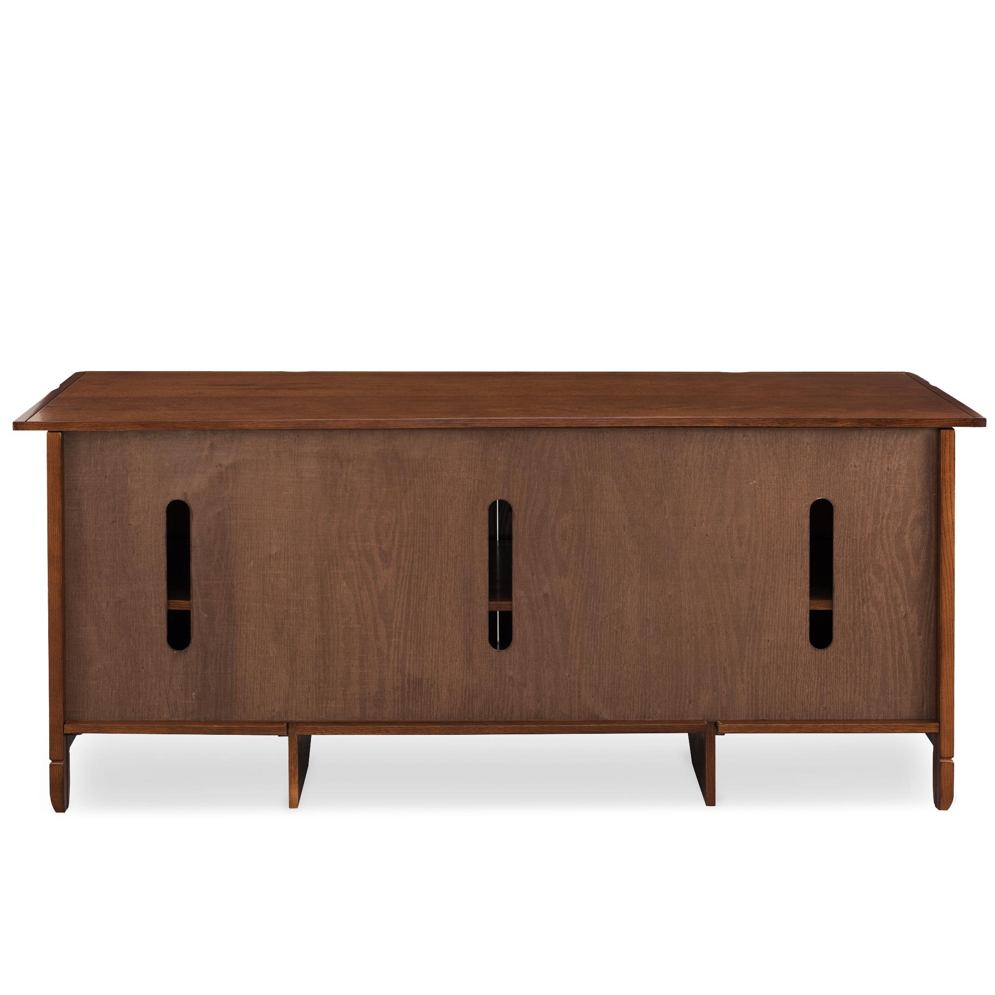 Leick Home 89360 Rustic Oak TV Stand with Slate Tiles and Enclosed Storage For 65" TV, Distressed Rustic Autumn