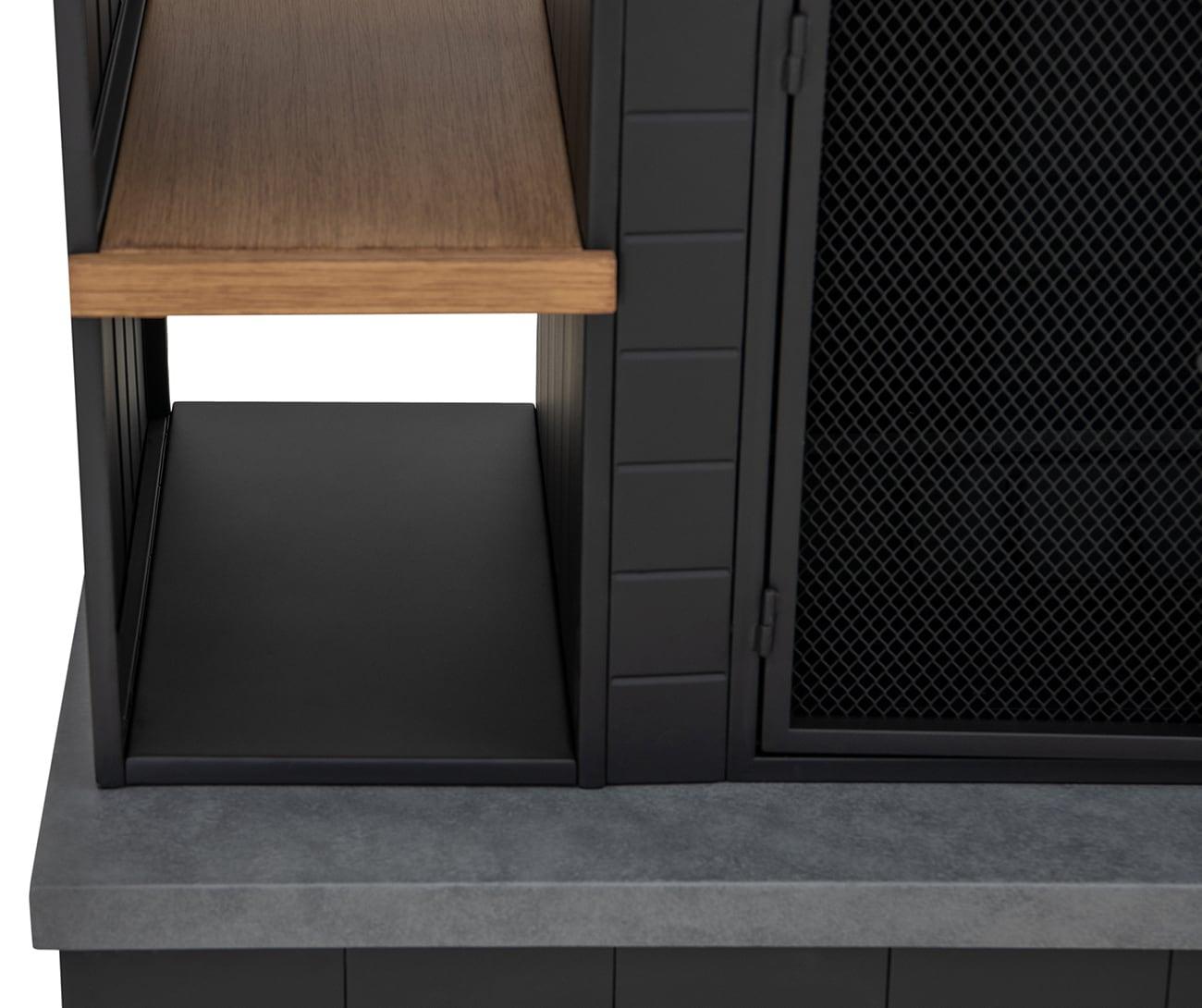 SUNJOY 42 in. Wood Burning Fireplace, Steel Outdoor Fireplace with Chimney, Log Holders, Fire Poker and PVC Cover