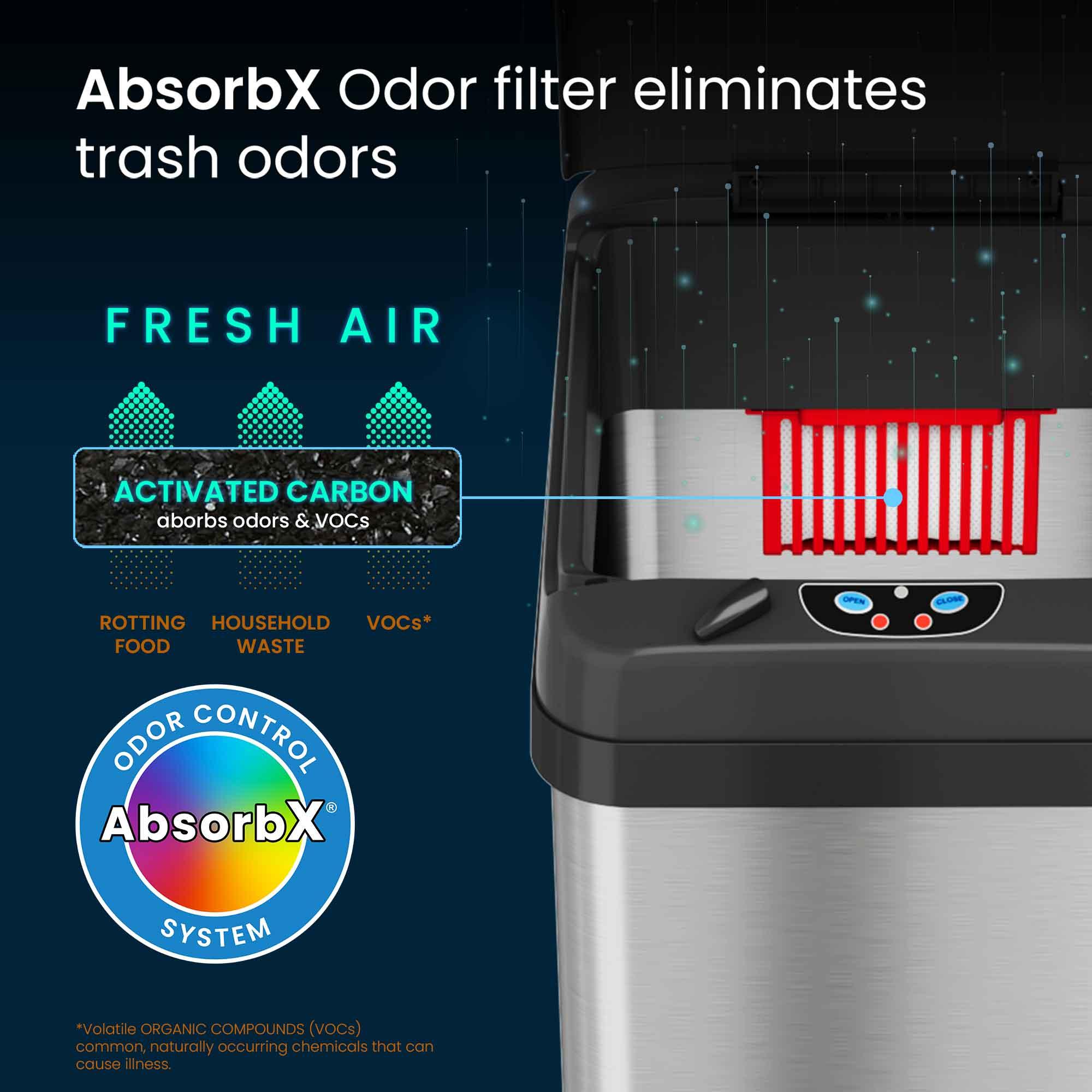 iTouchless Acute Touchless Stainless Steel 13 Gallon Motion Sensor Trash Can