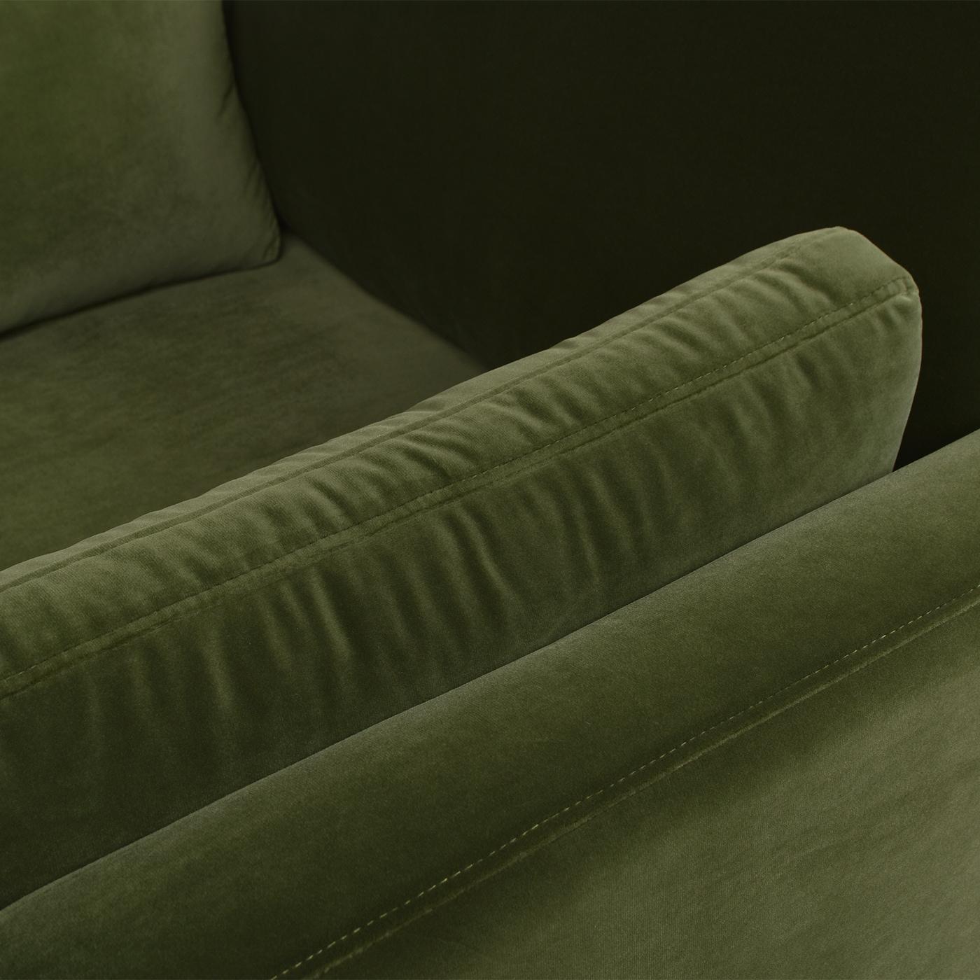 Jennifer Taylor Home Knox 65" Modern Farmhouse Performance Velvet Living Room Chaise Lounge Chair in Olive Green