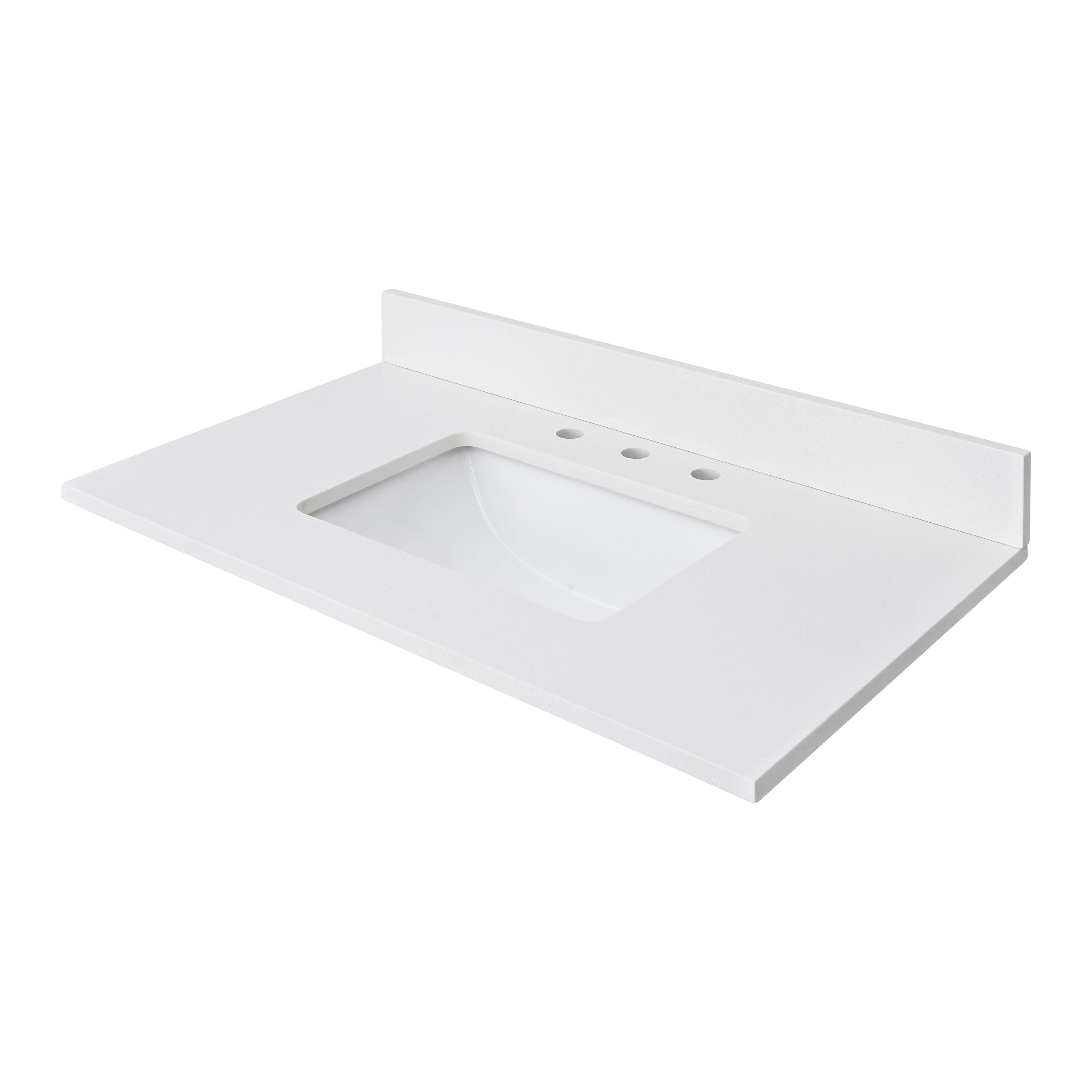 37'' Quartz Single Bathroom Vanity Top with Sink