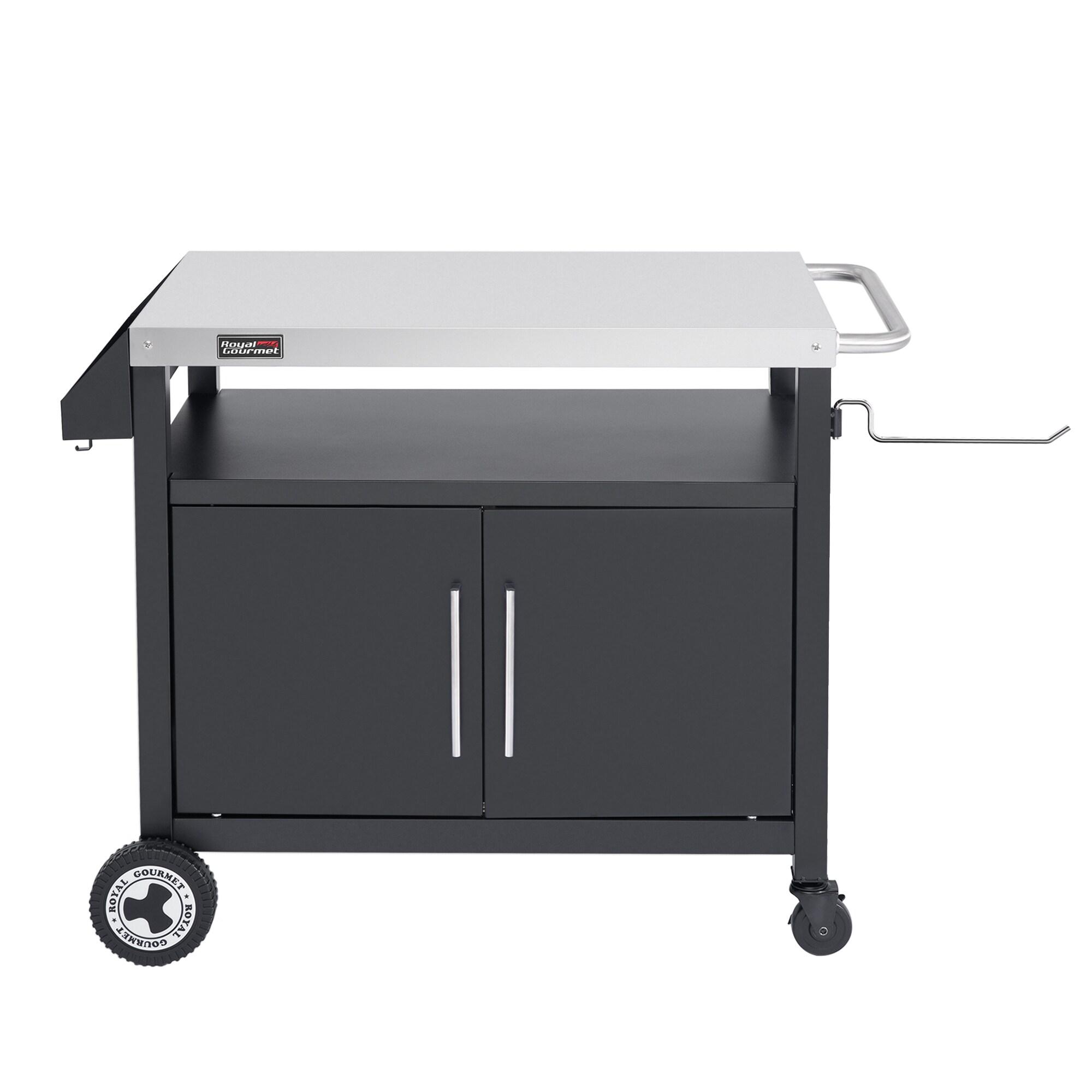 Royal Gourmet PC3403S Movable Kitchen Island Cart, Outdoor Grill Table, Grill Prep Table with Storage