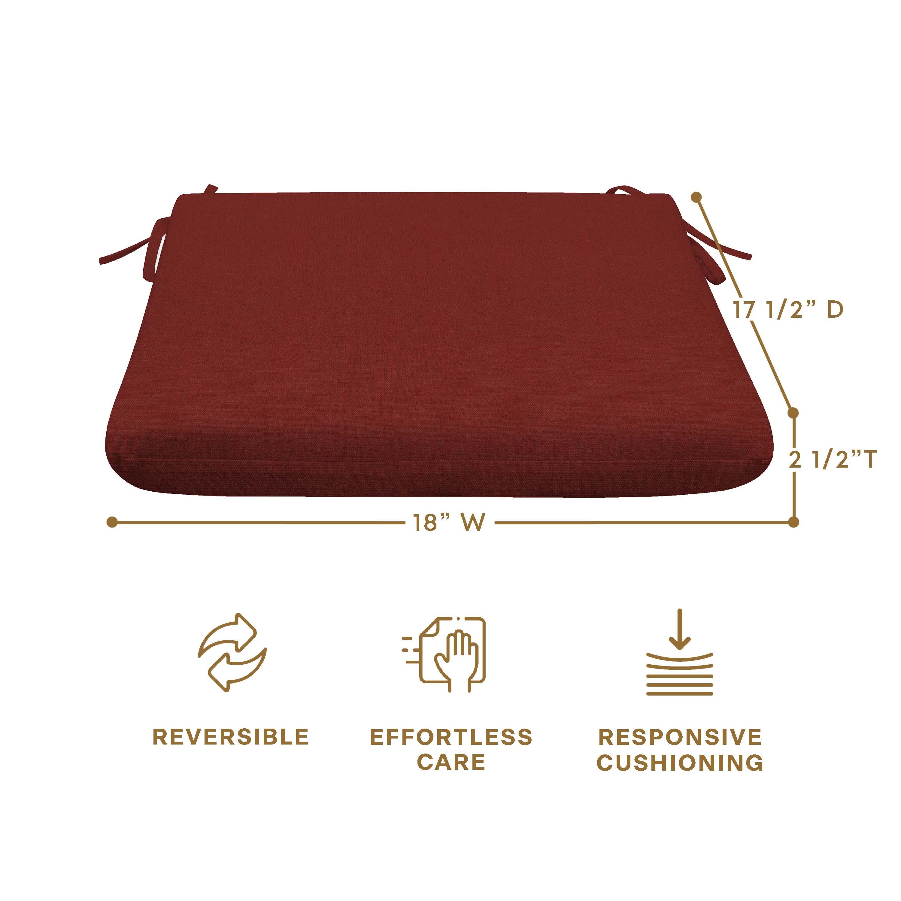 Honeycomb Outdoor Universal Seat Cushion (2-Pack) - Textured Solid Henna
