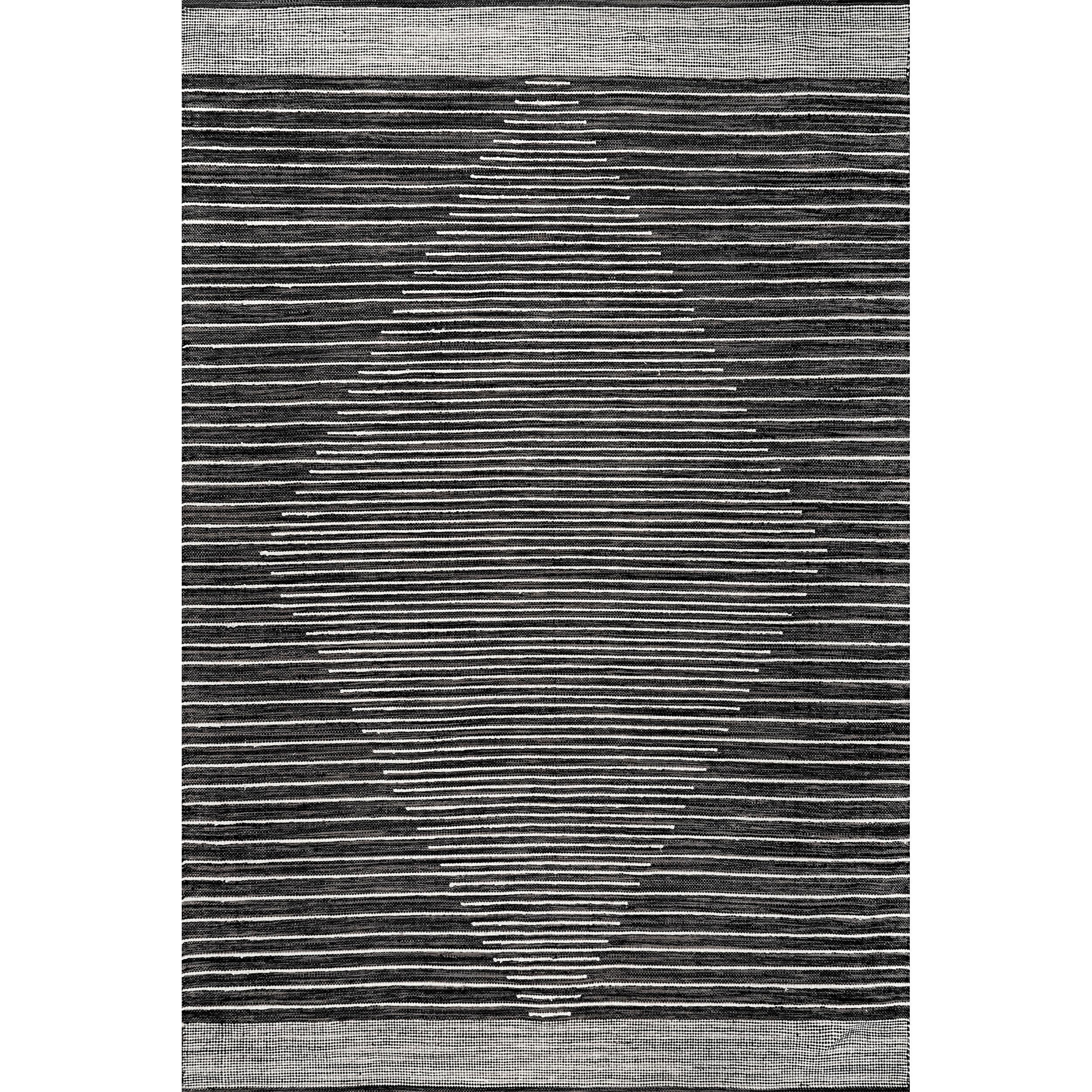 nuLOOM Missy Handmade Cotton Contemporary Diamond Flatweave Area Rug, 5' x 8', Grey