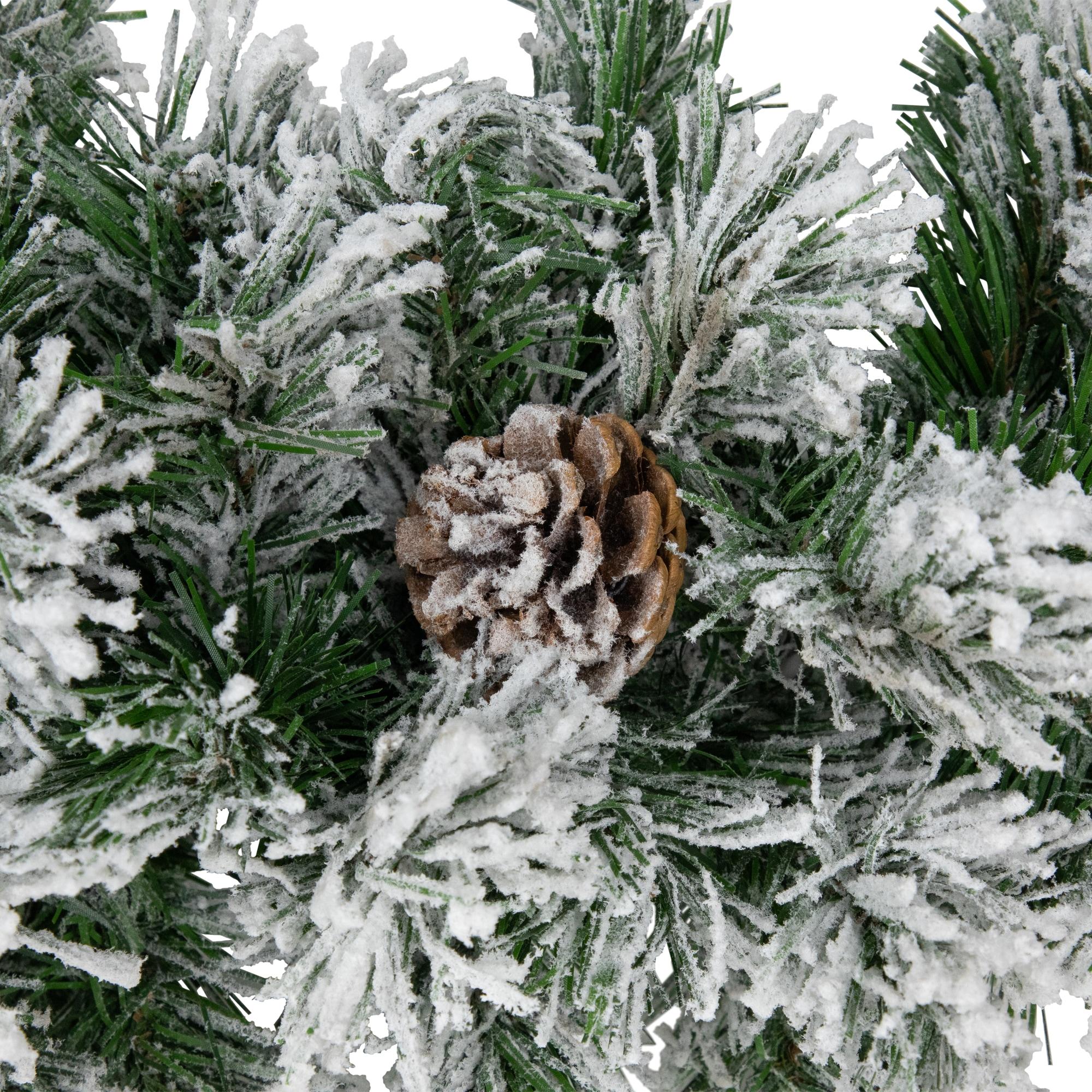 Northlight 6.75’ Unlit Flocked Pinecone Angel Pine Artificial Christmas Swag