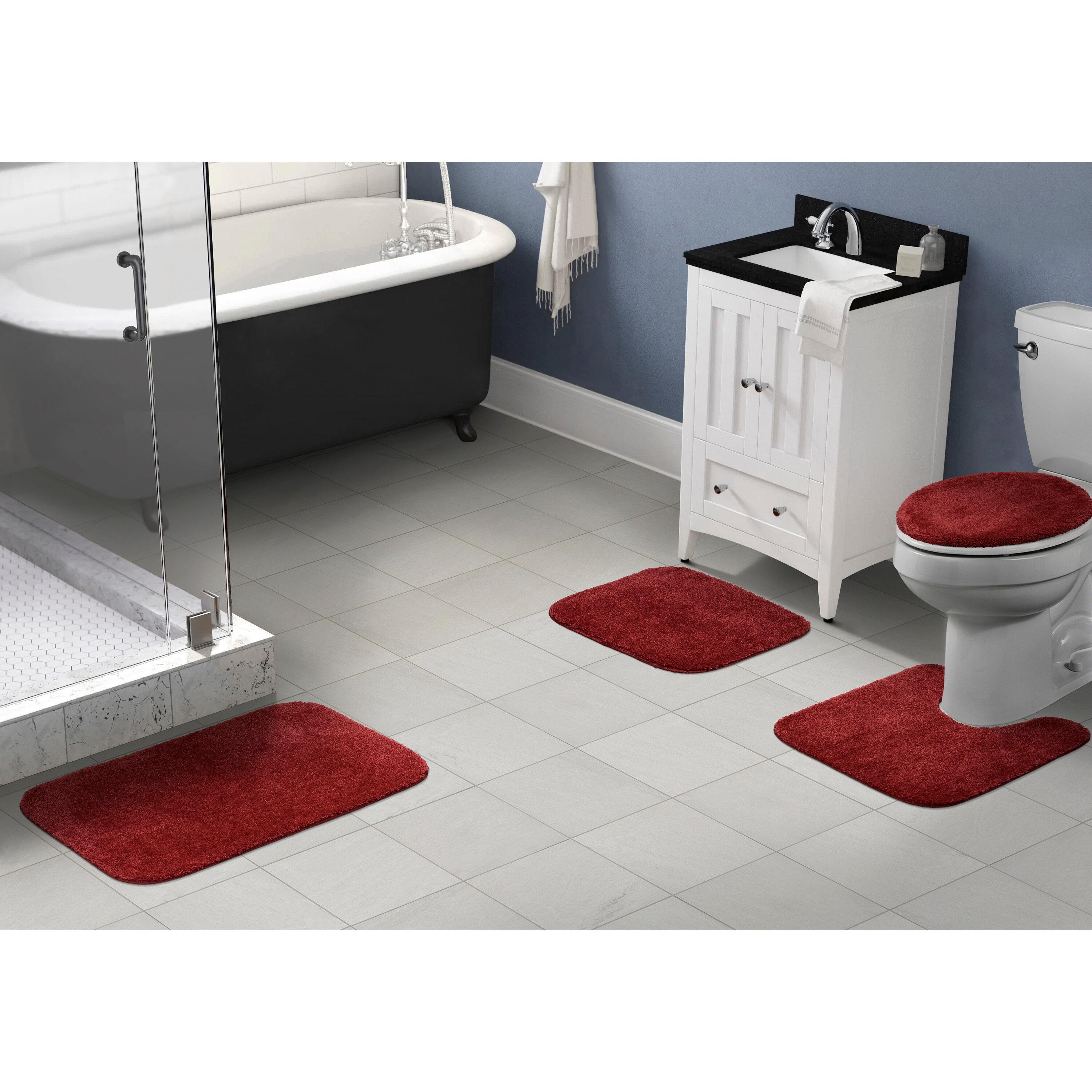 Garland Rug Traditional Bath Rug Set, 4-Piece, Chili Pepper Red