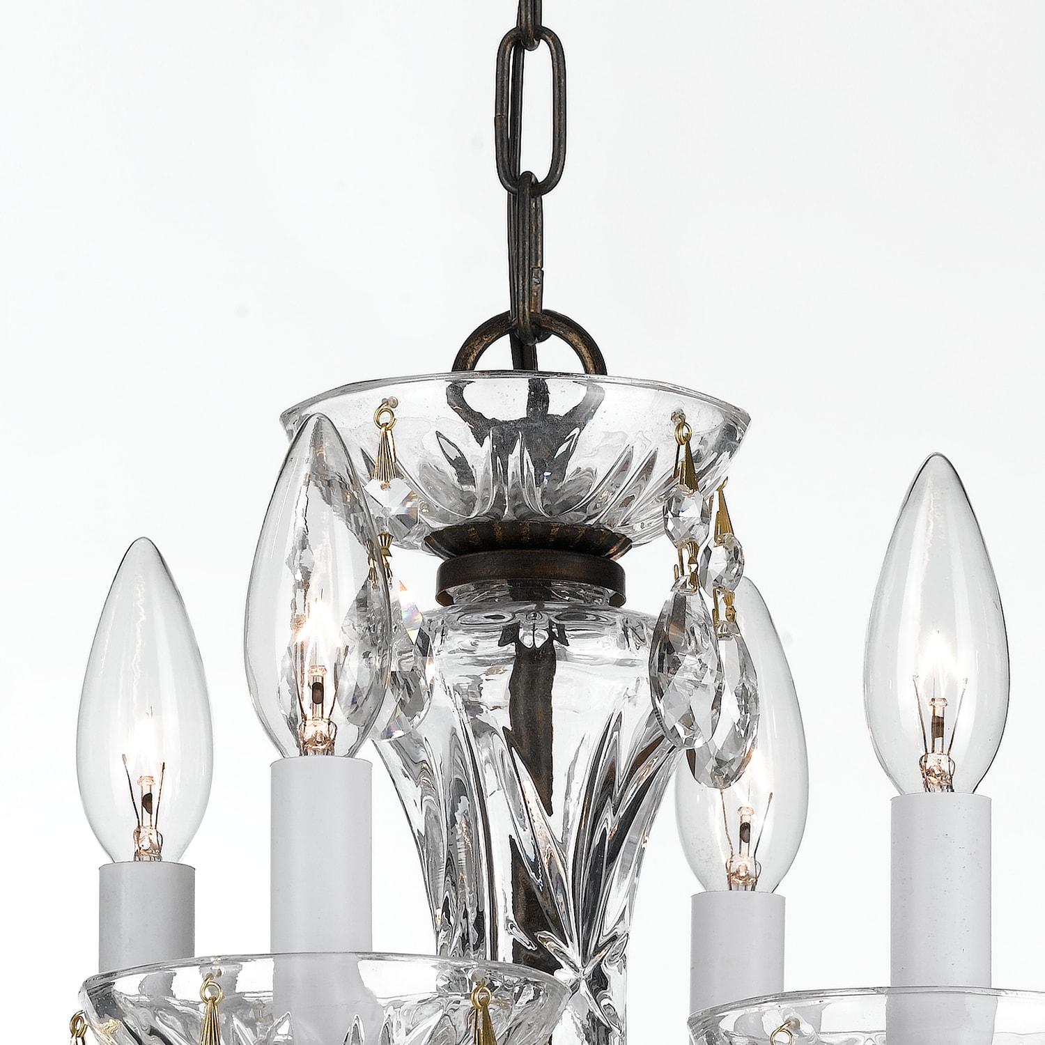 Crystorama Lighting - Traditional Crystal - 15 Inch 4 Light Chandelier-Swarovski