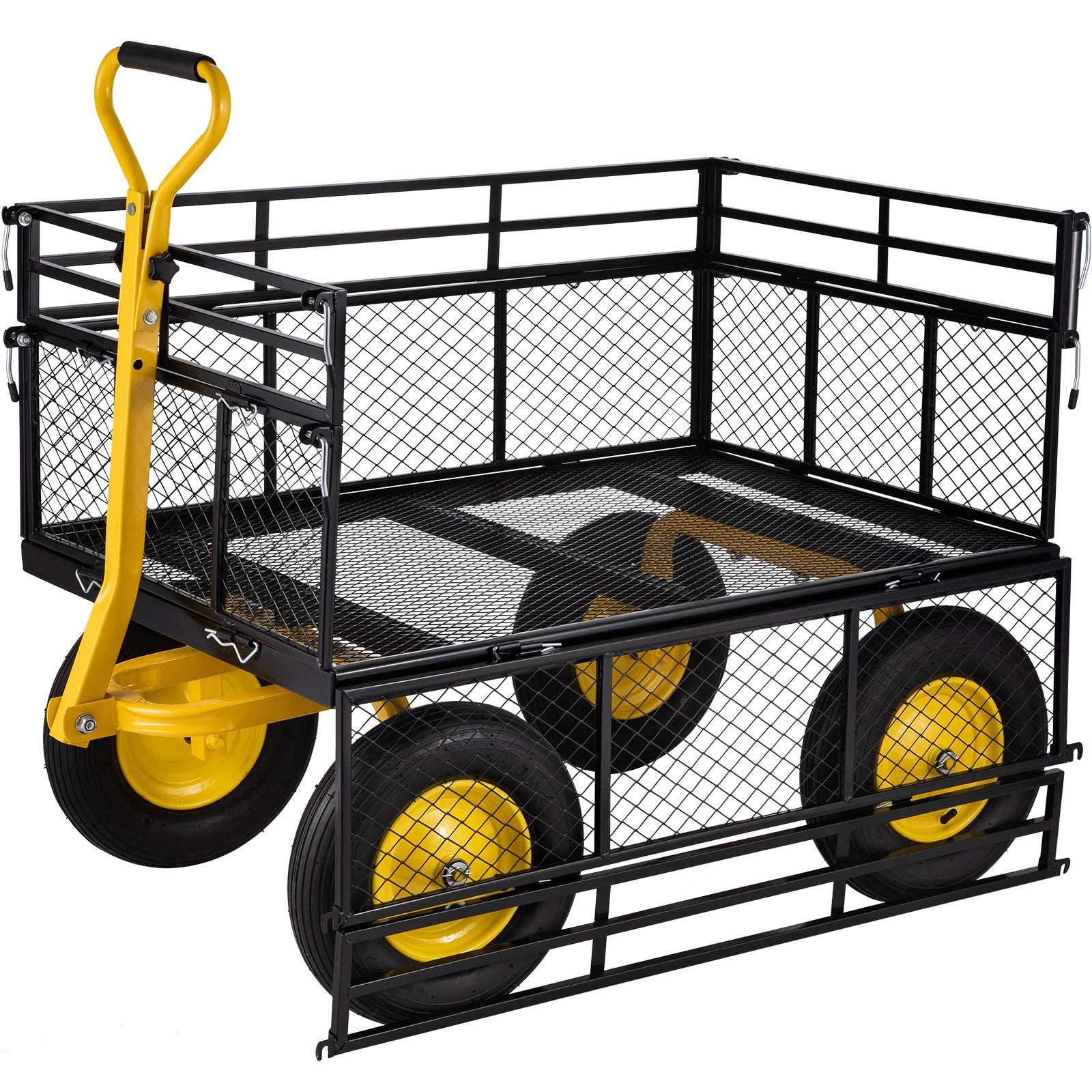 Vevor  Heavy Duty 1400 lbs Capacity Steel Garden Cart with Removable Mesh Sides