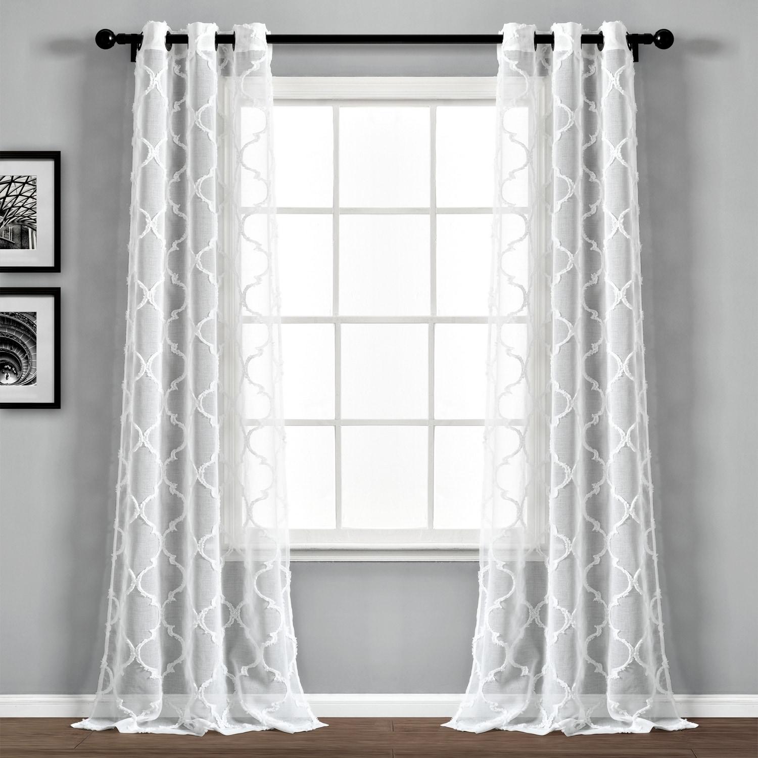 Lush Decor Avon Trellis Sheer Trellis Sheer Curtain Panels (Set of 2)
